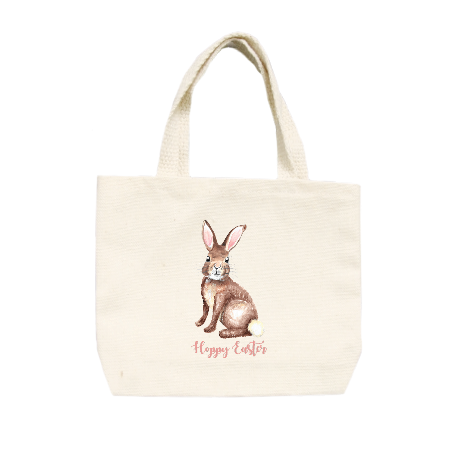 brown bunny with hoppy easter small tote