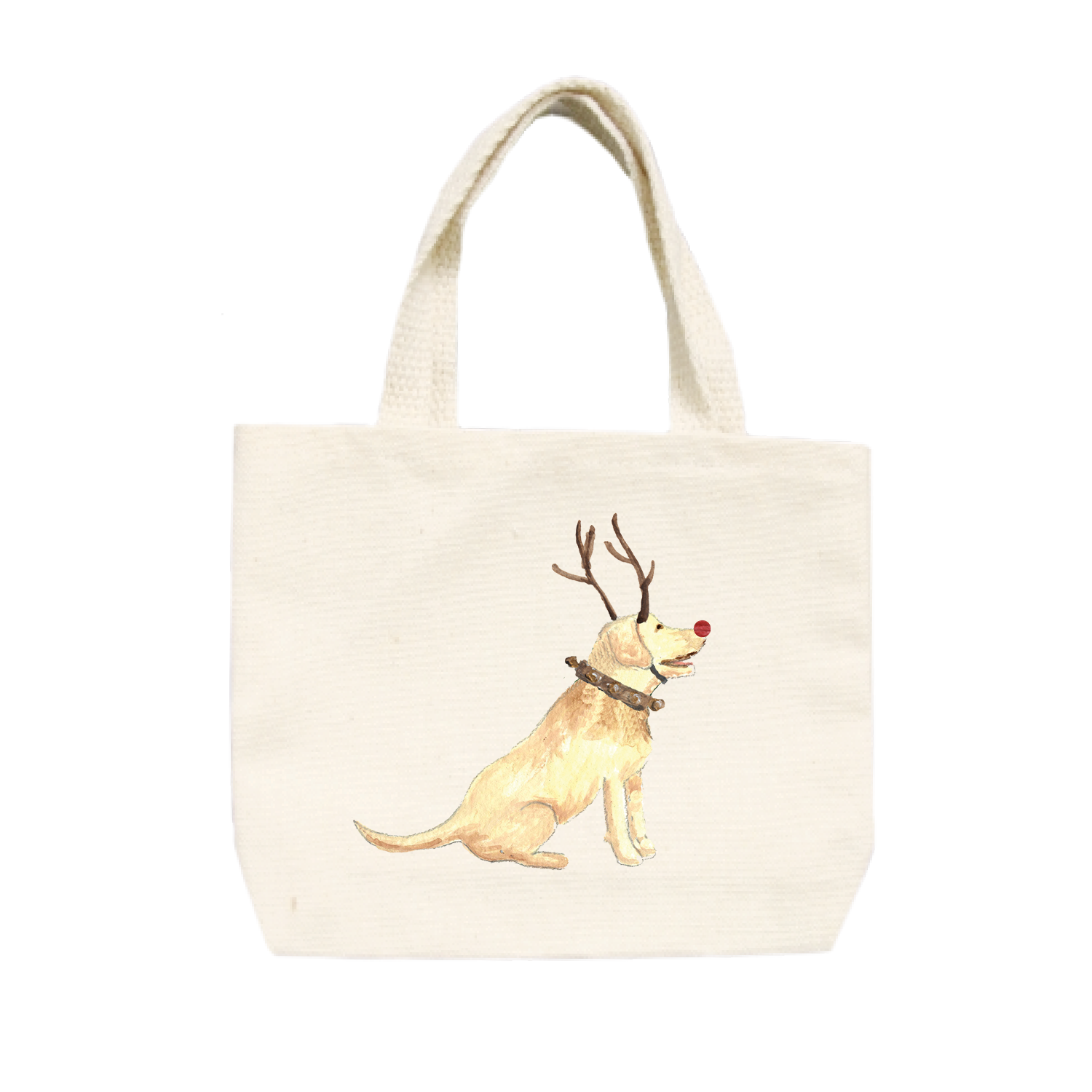 yellow lab with red nose small tote