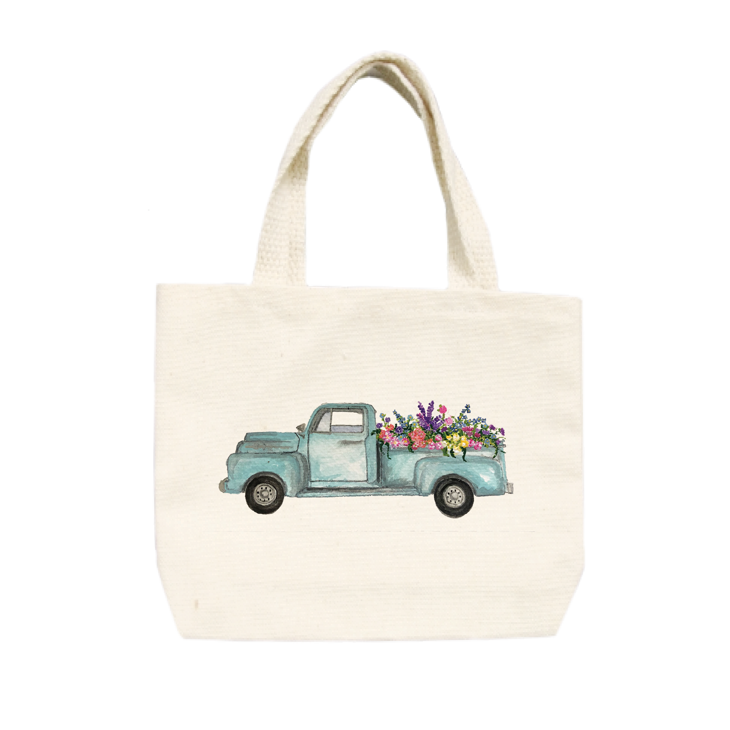 truck with flowers small tote