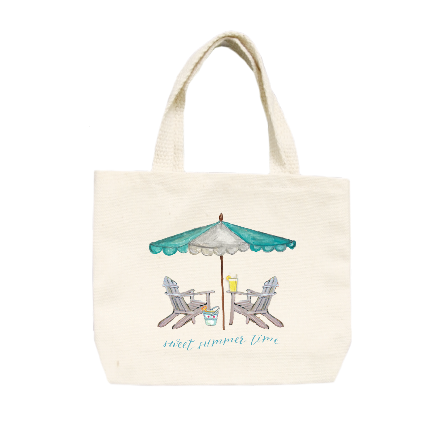 chairs with seafoam umbrella sweet summer time small tote
