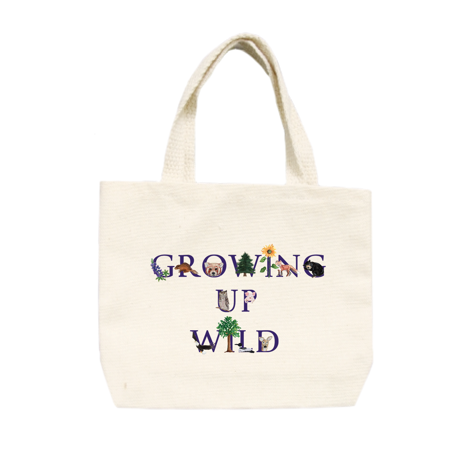 growing up wild small tote