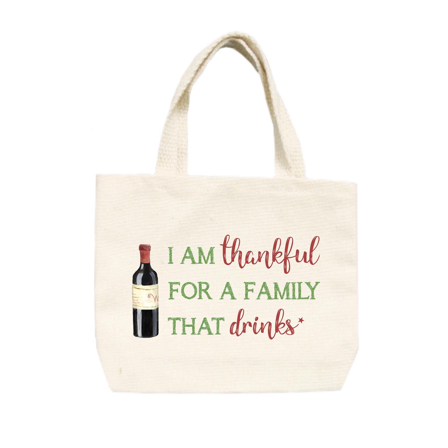 thankful for drink xmas small tote