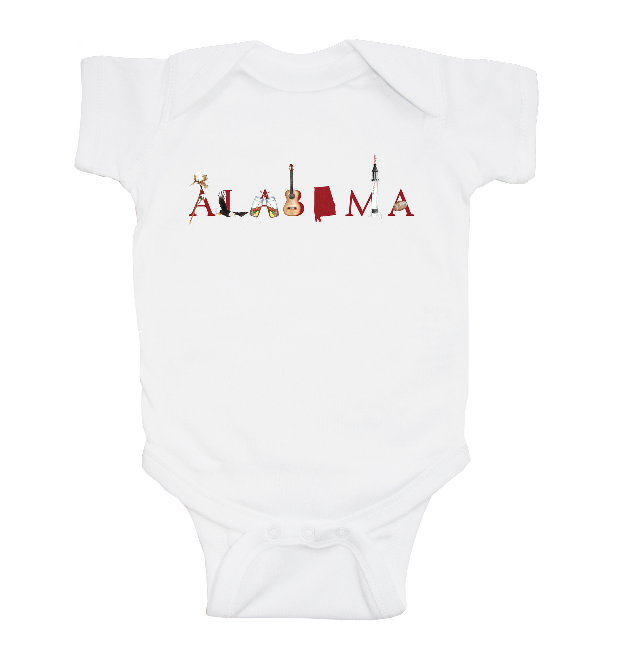 Alabama baby snap up short sleeve