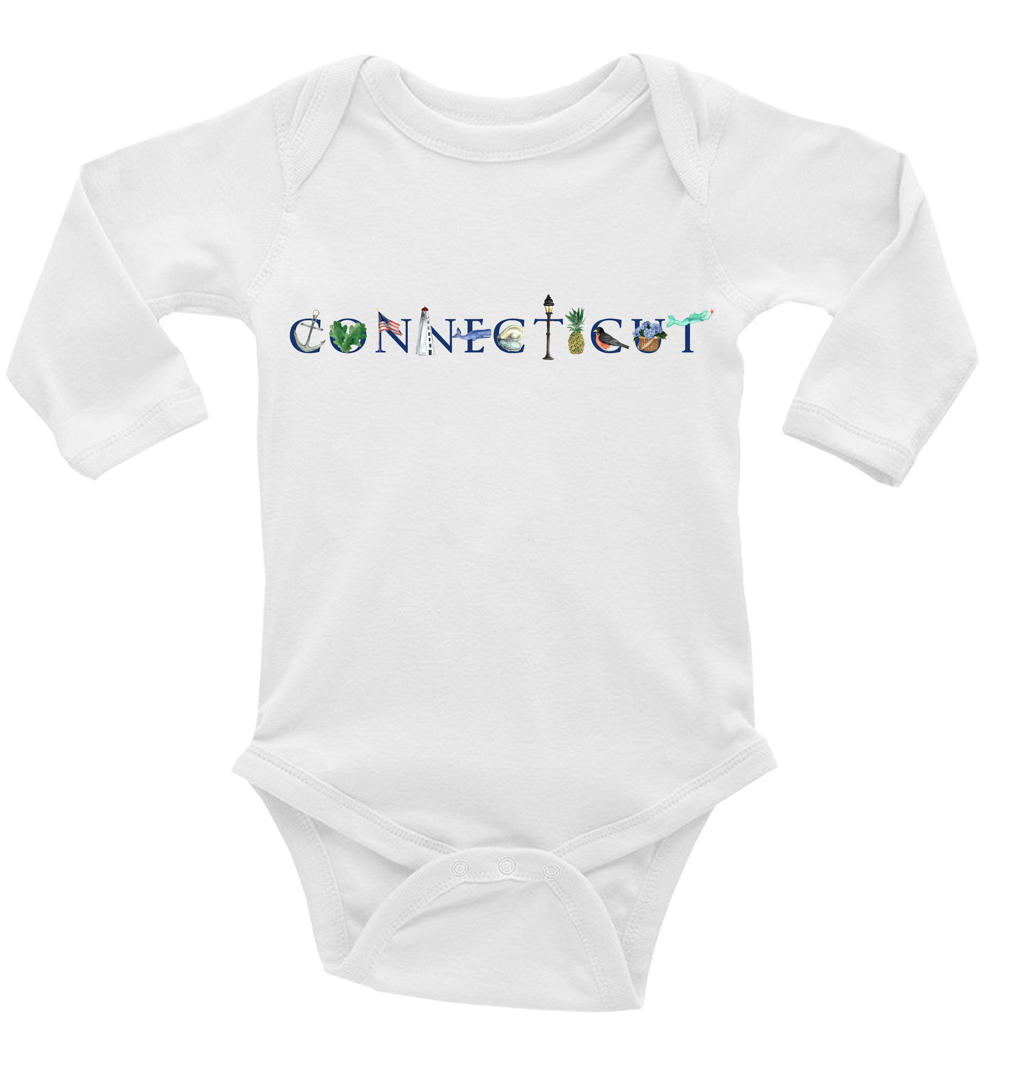 Connecticut baby snap up long sleeve