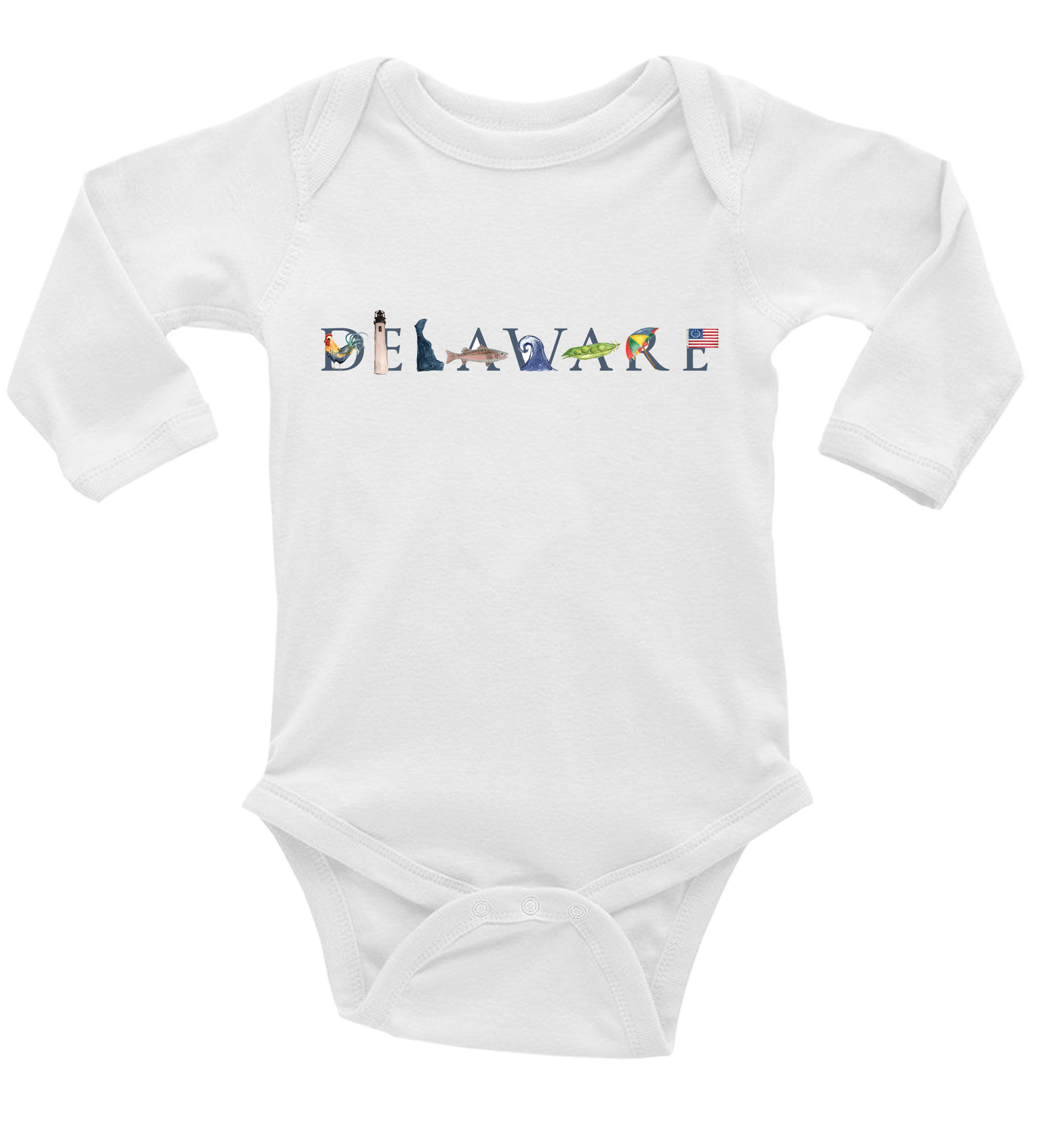 Delaware baby snap up long sleeve