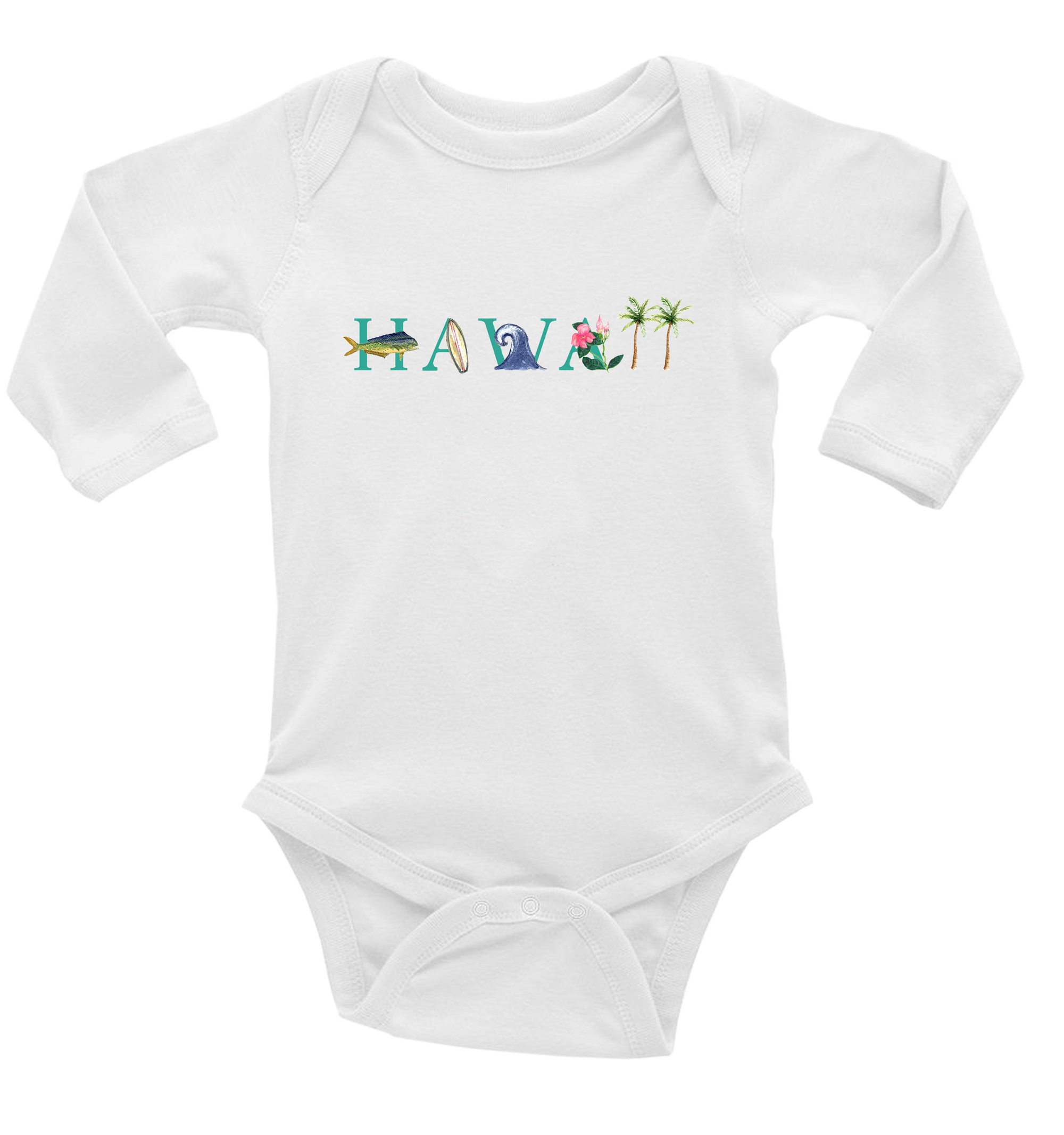 Hawaii baby snap up long sleeve