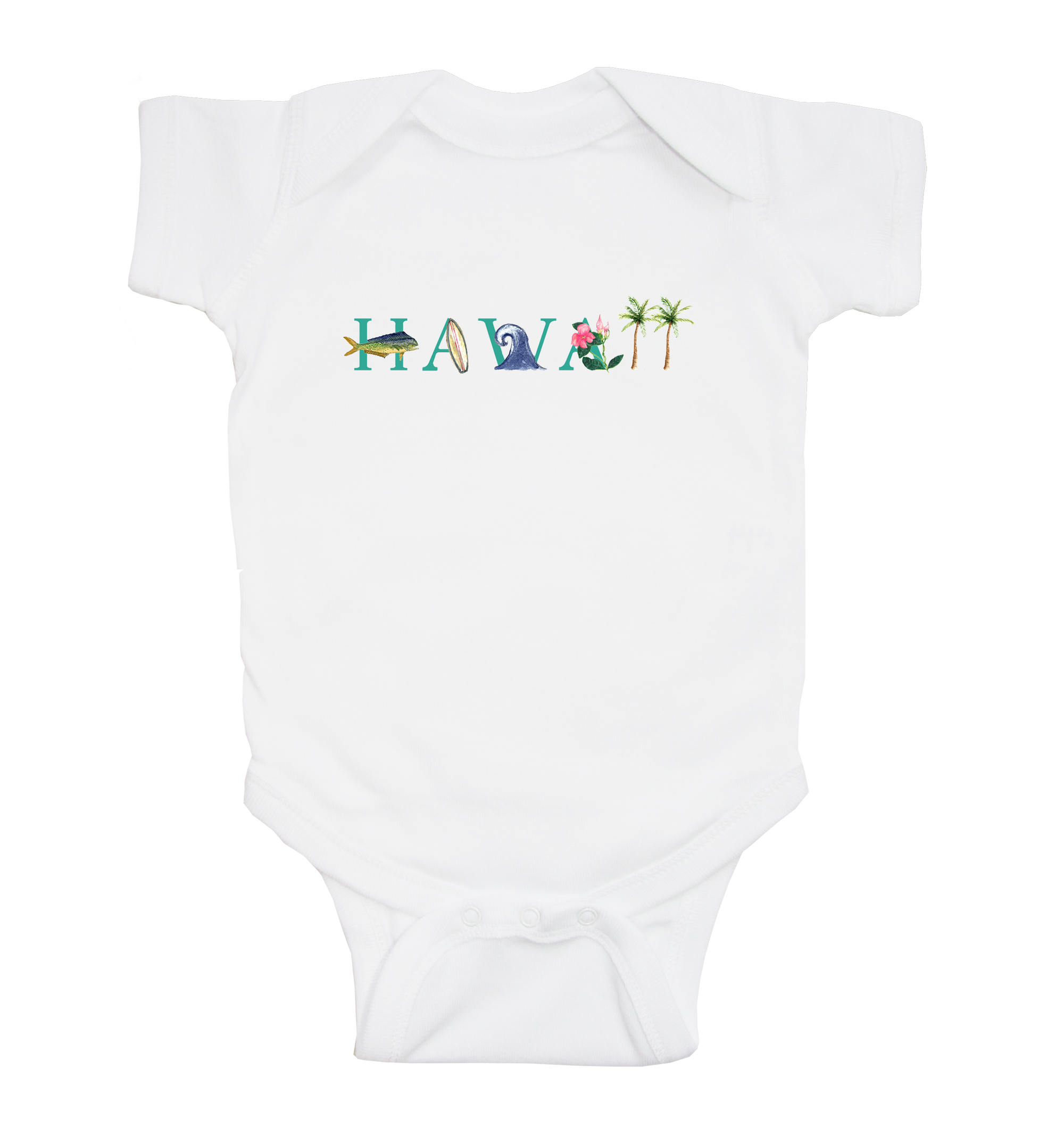 Hawaii baby snap up short sleeve
