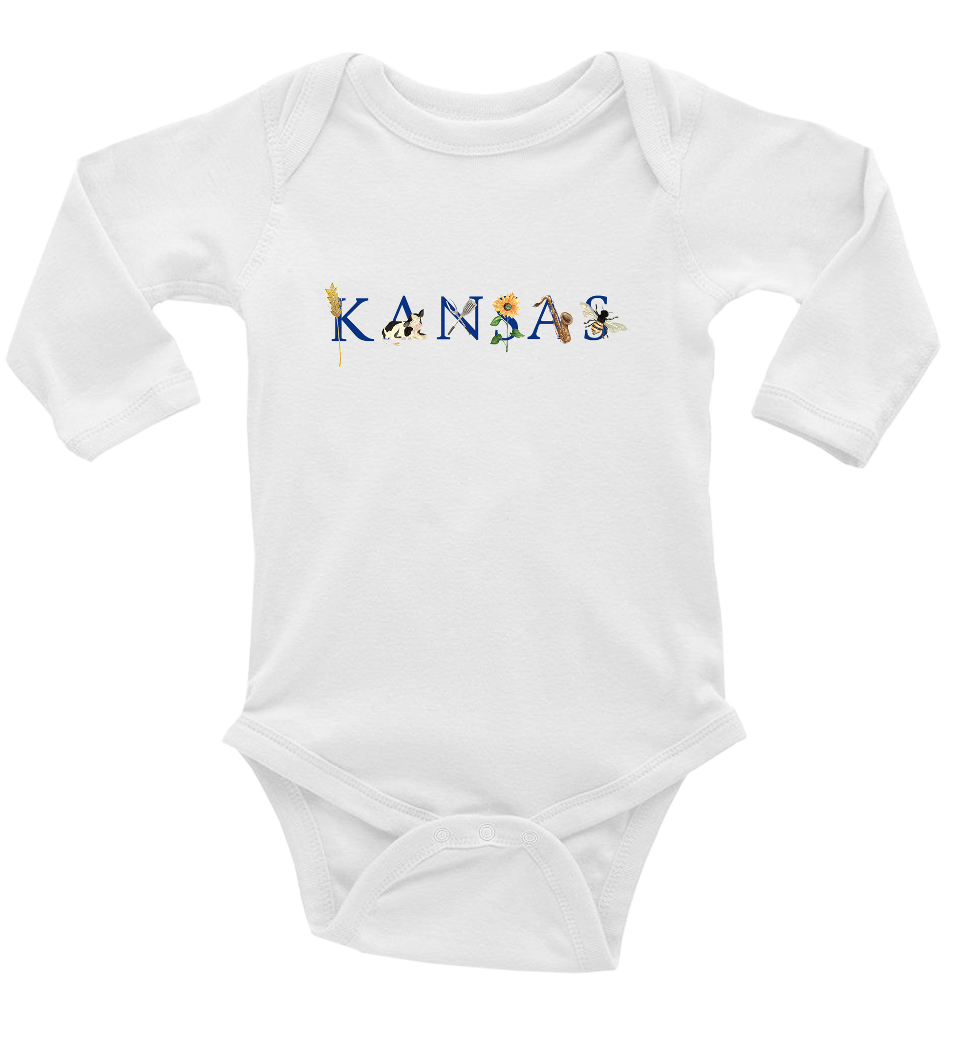 Kansas baby snap up long sleeve