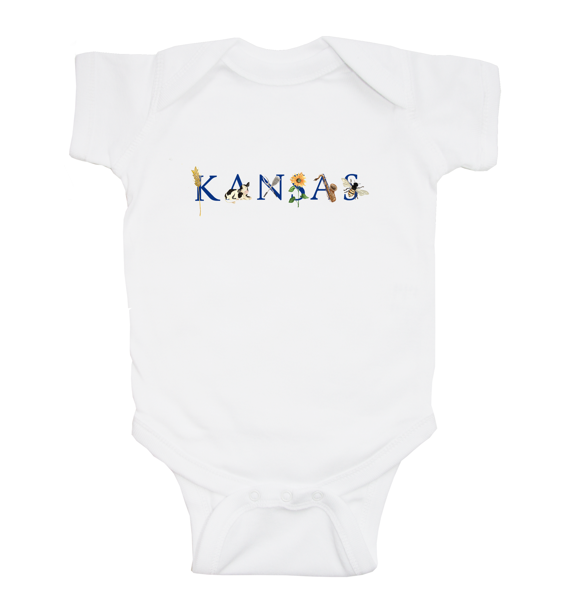 Kansas baby snap up short sleeve