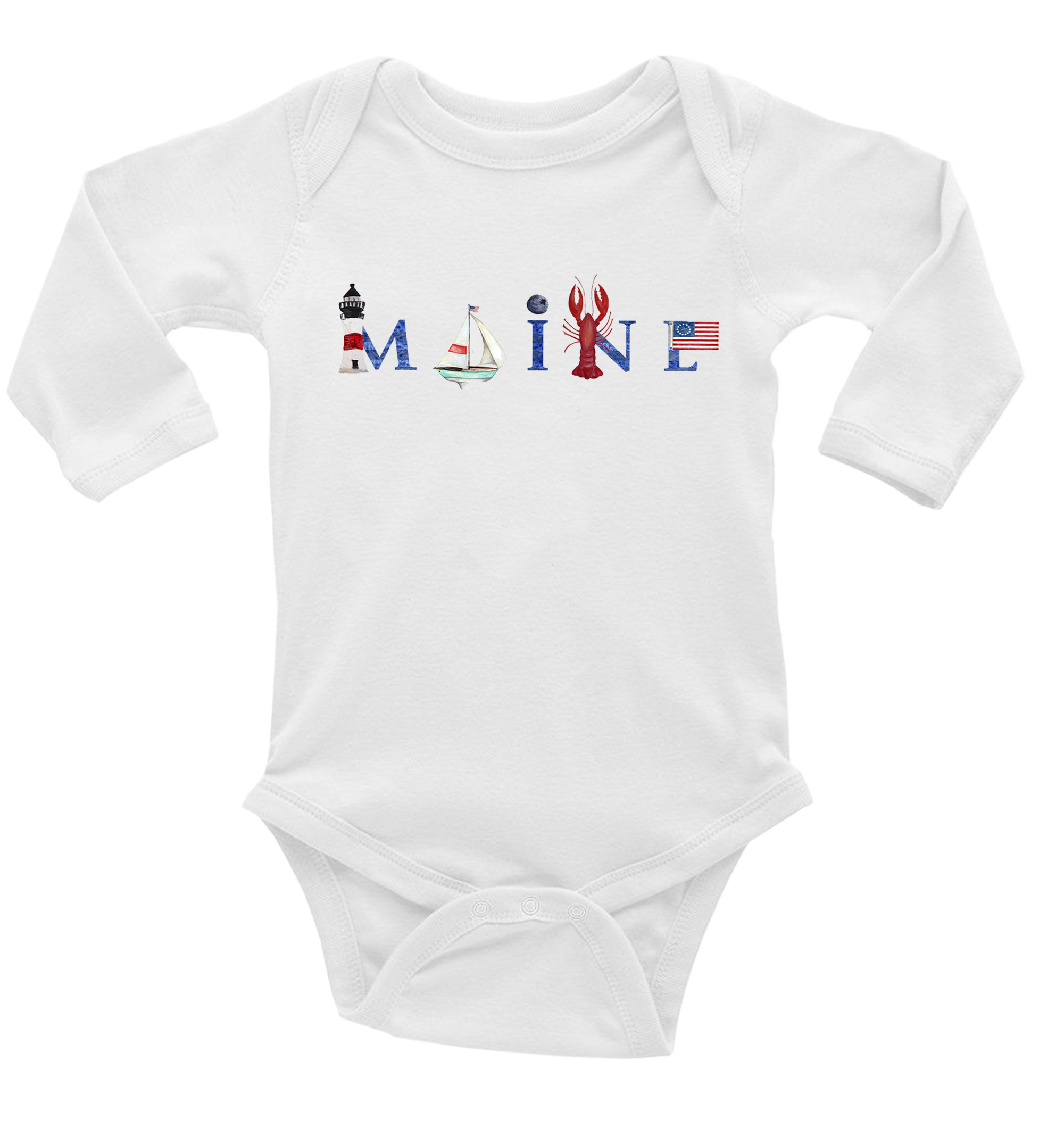 Maine baby snap up long sleeve
