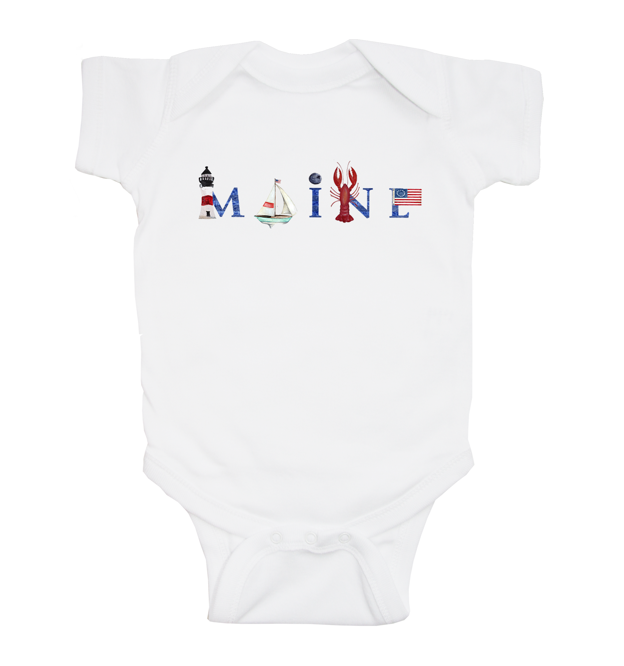 Maine baby snap up short sleeve