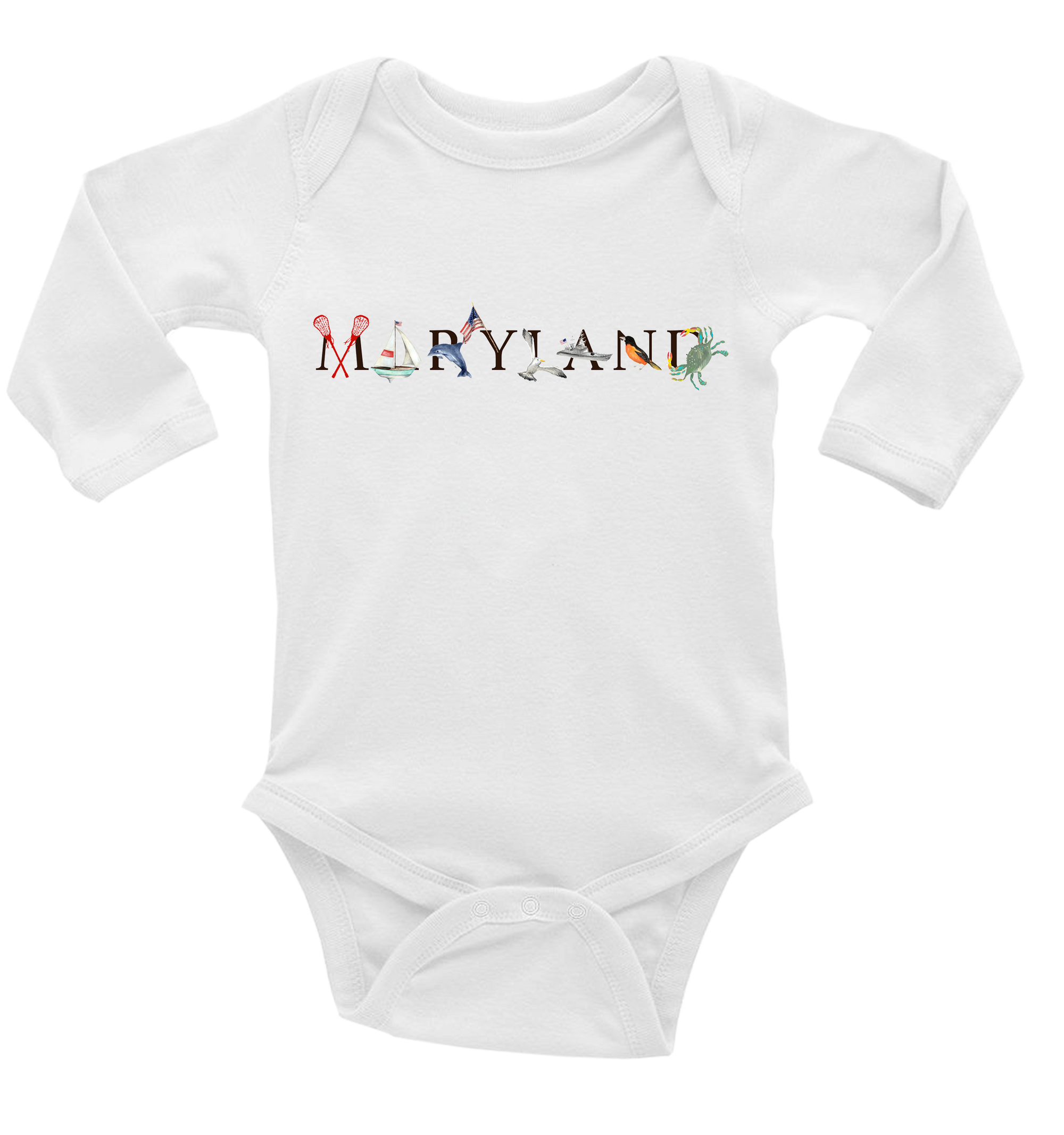 Maryland baby snap up long sleeve