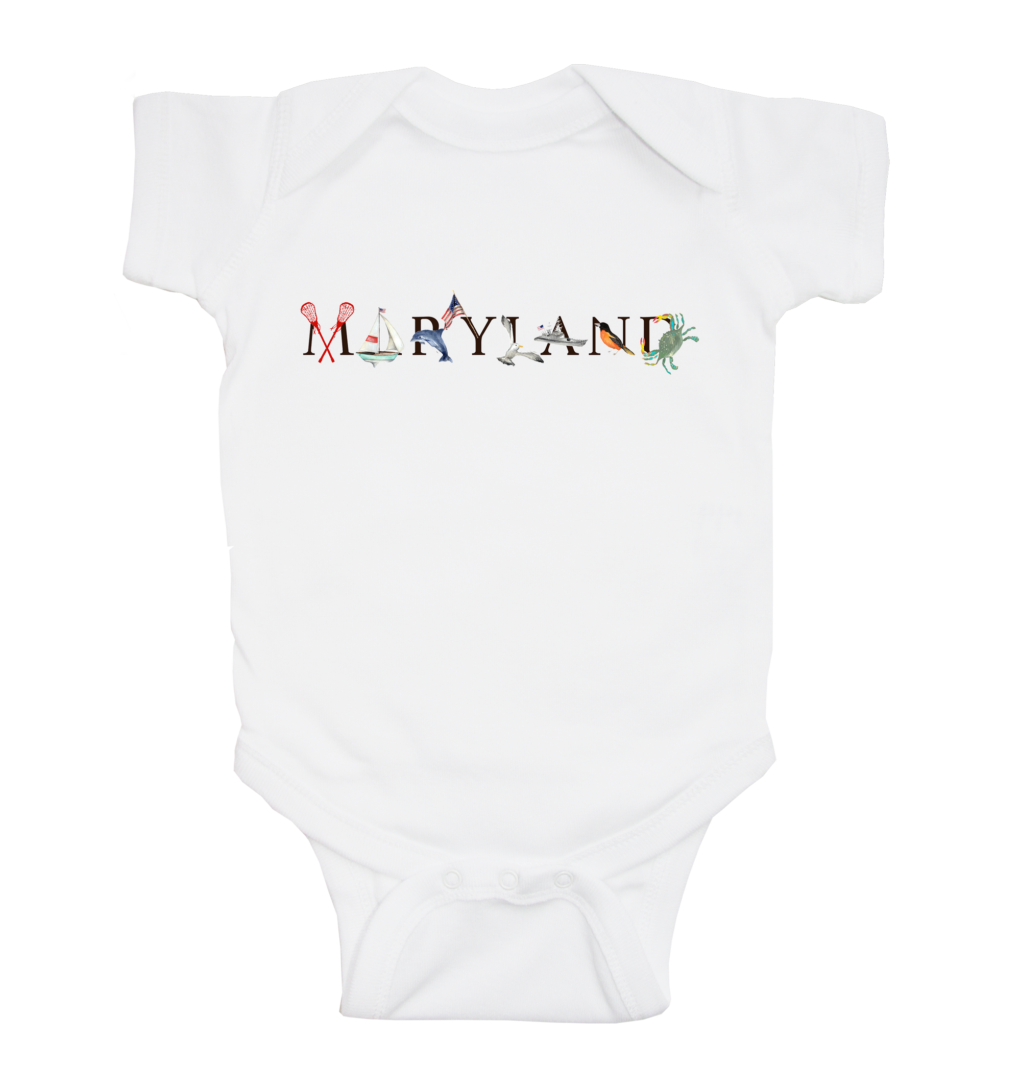 Maryland baby snap up short sleeve