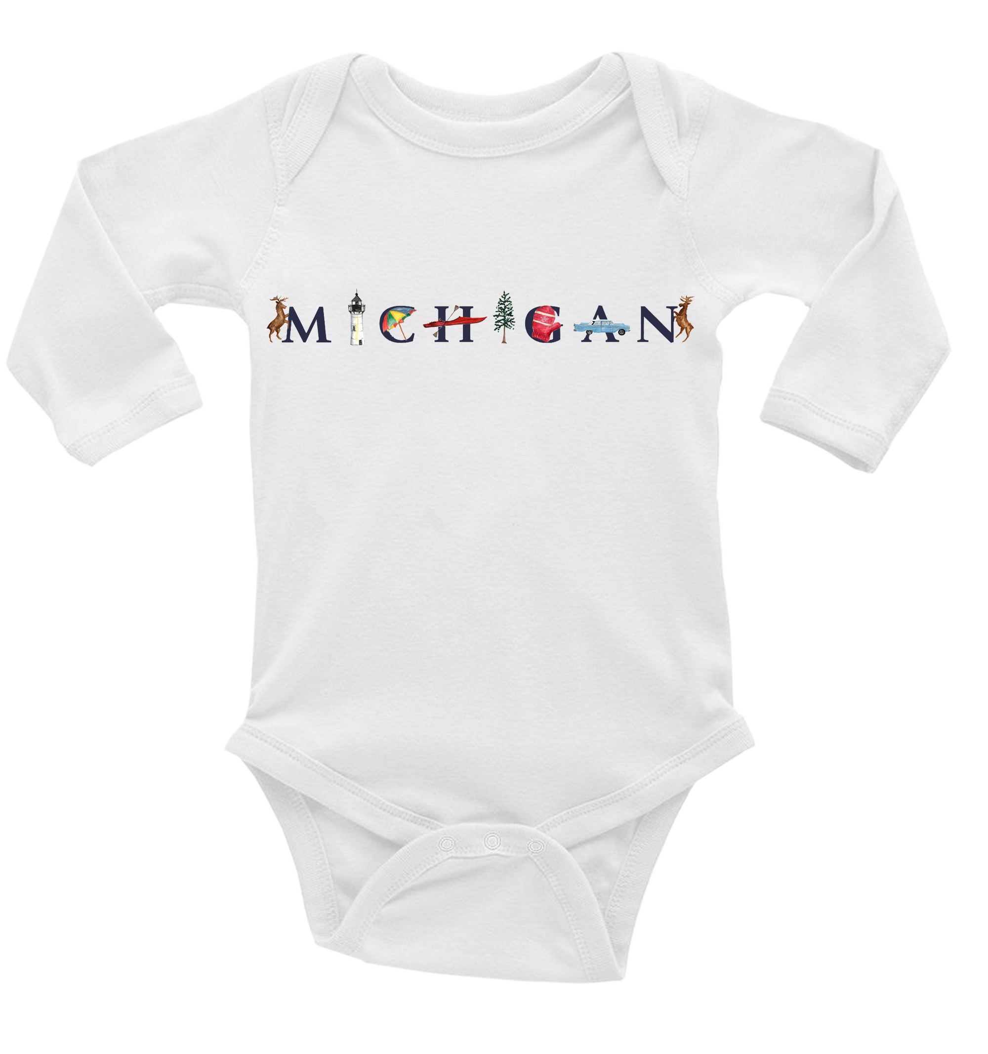 Michigan baby snap up long sleeve