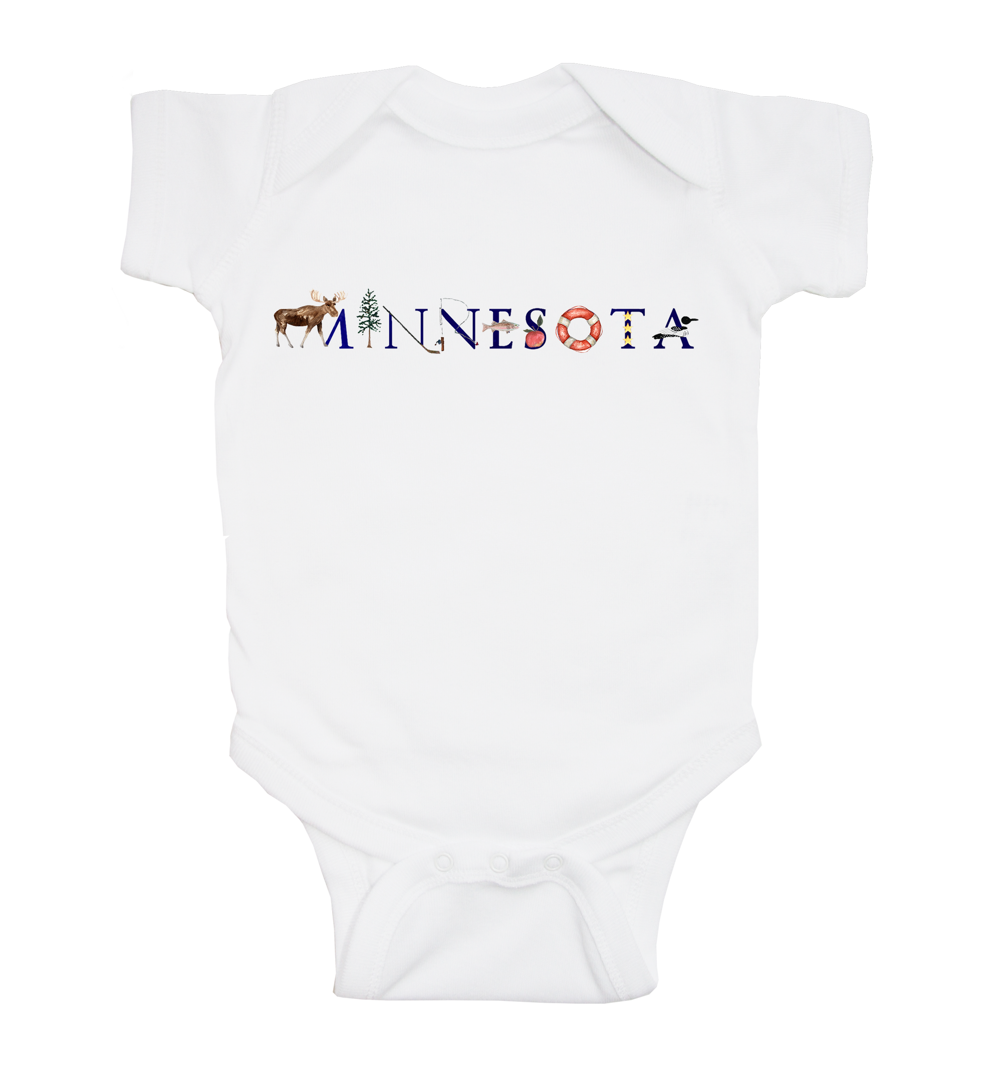Minnesota baby snap up short sleeve