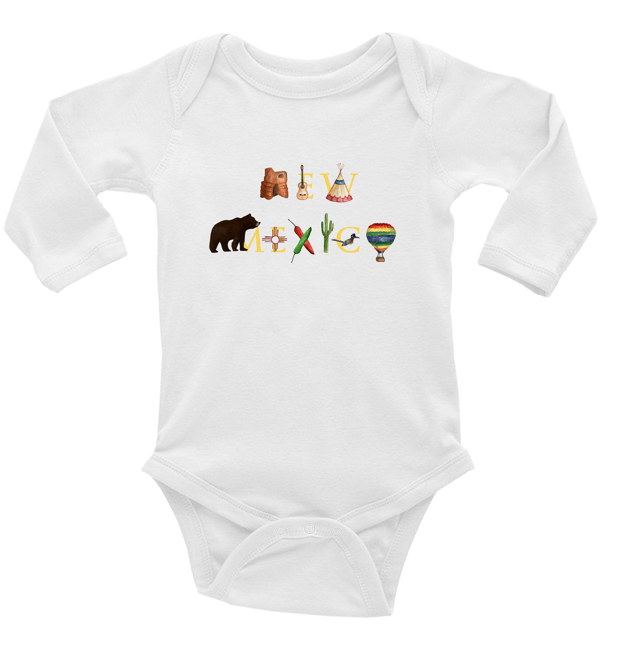 New Mexico baby snap up long sleeve