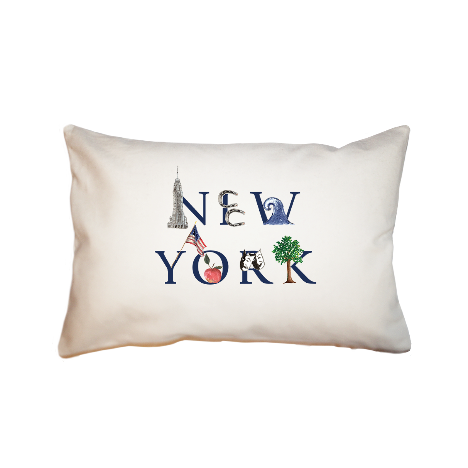 New York large rectangle pillow
