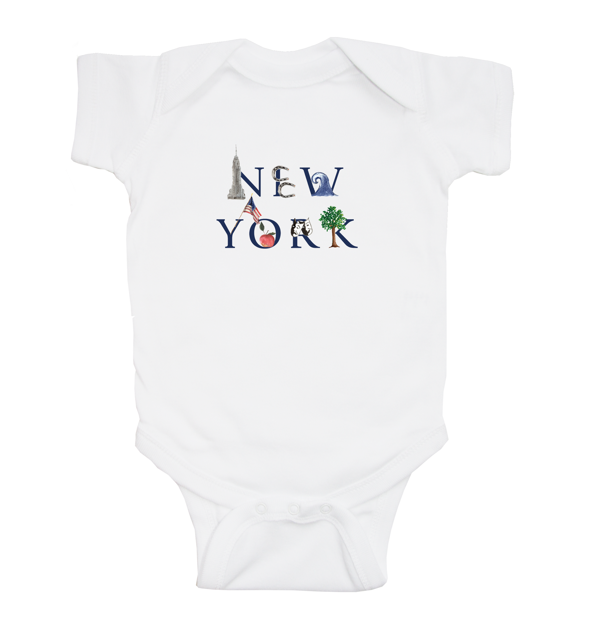 New York baby snap up short sleeve