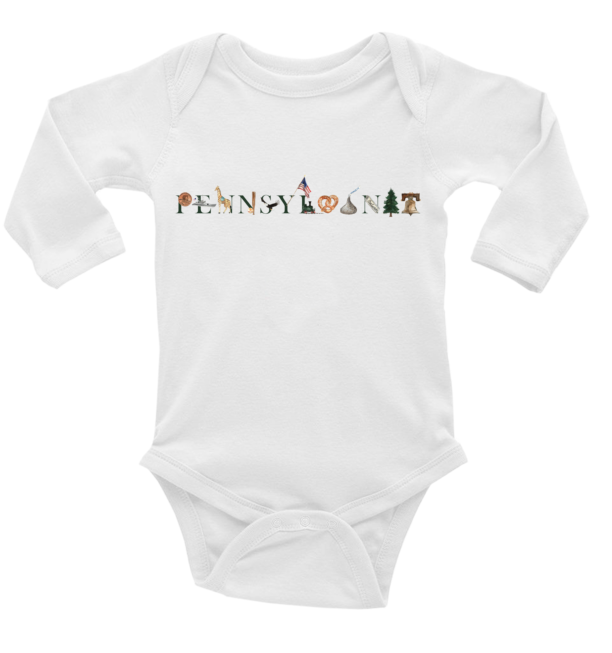 Pennsylvania baby snap up long sleeve