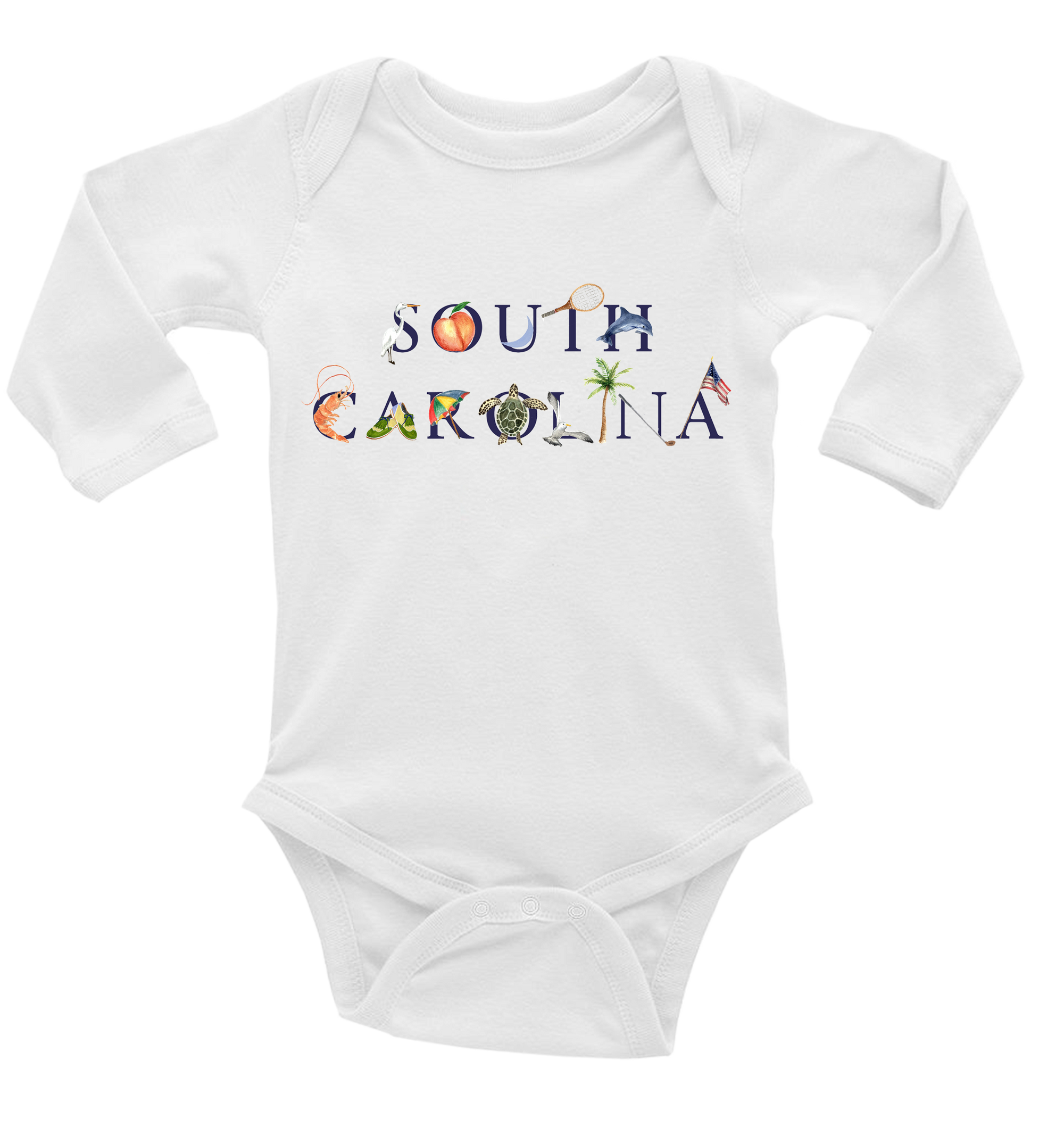 South Carolina baby snap up long sleeve