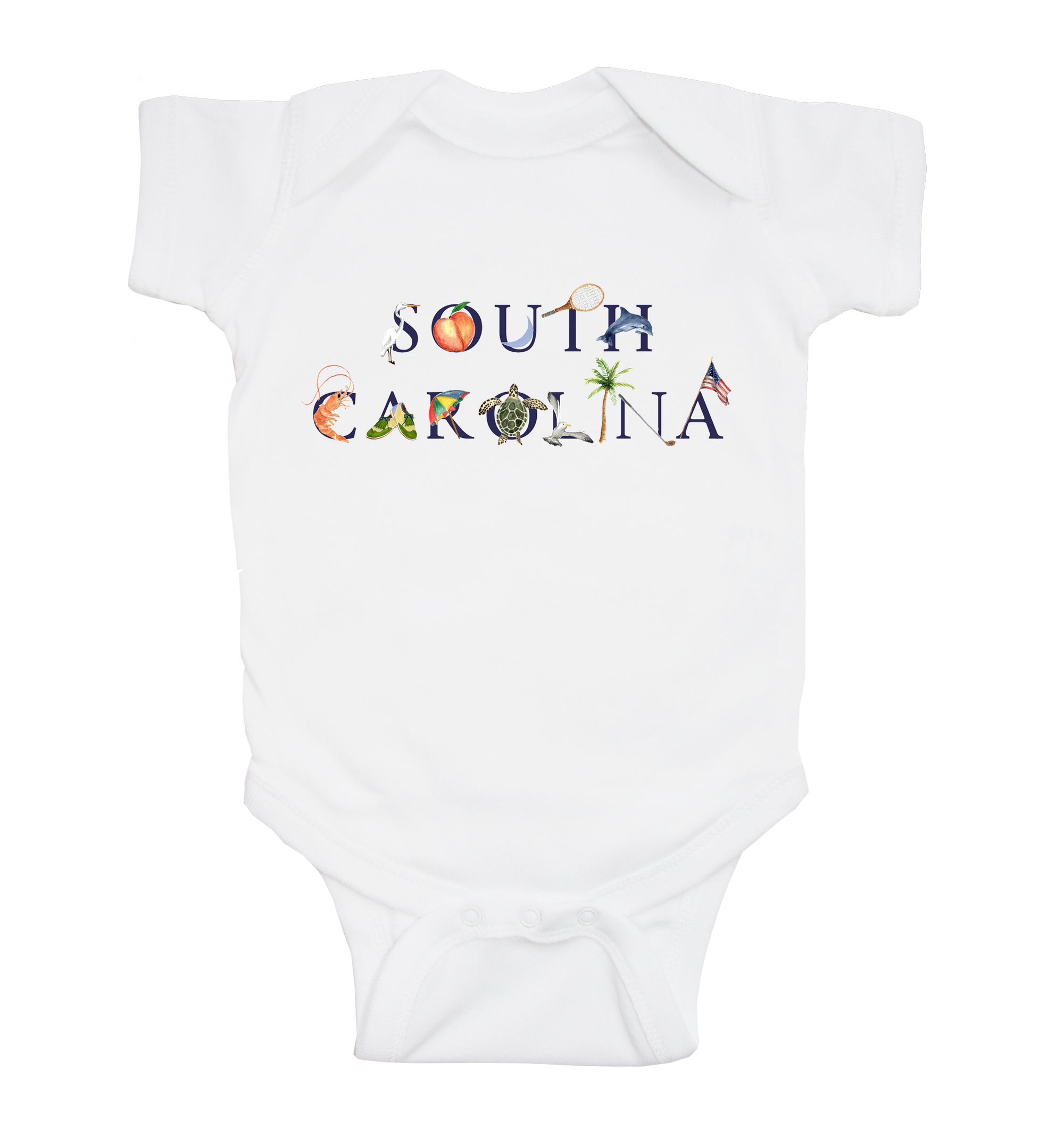 South Carolina baby snap up short sleeve