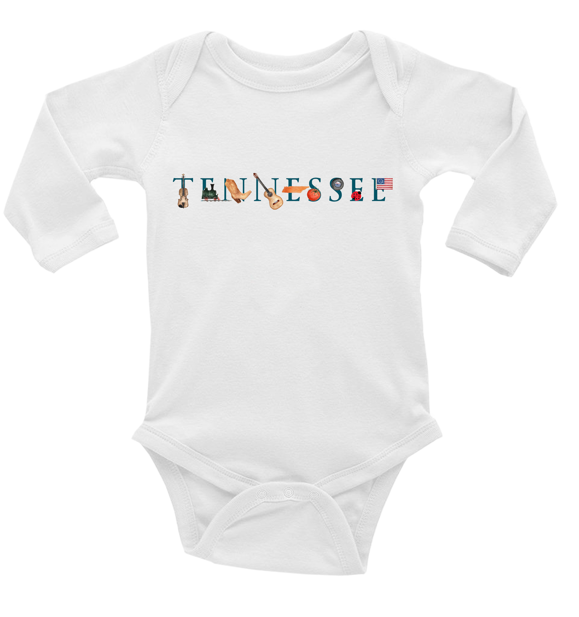 Tennessee baby snap up long sleeve