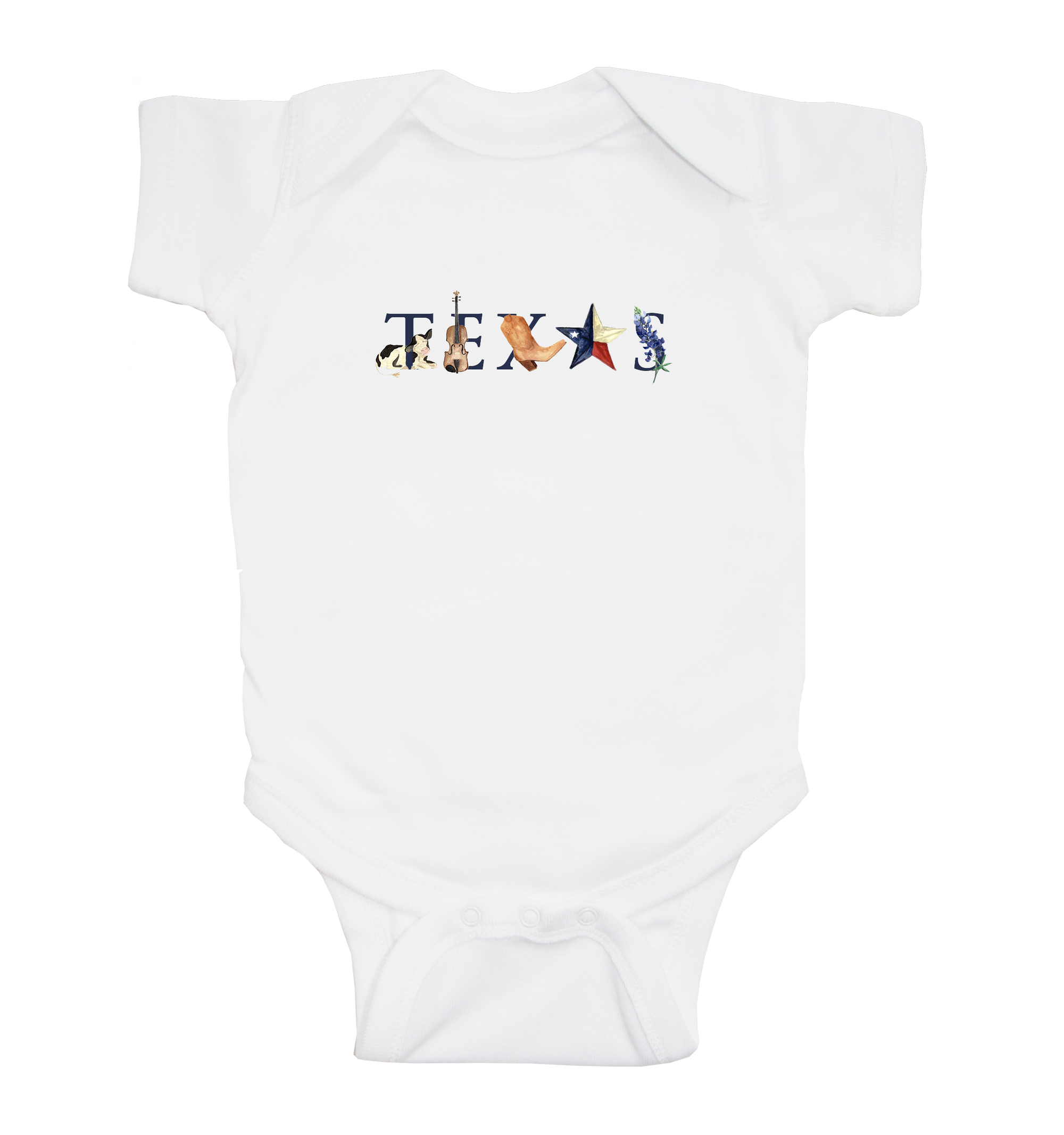 Texas baby snap up short sleeve