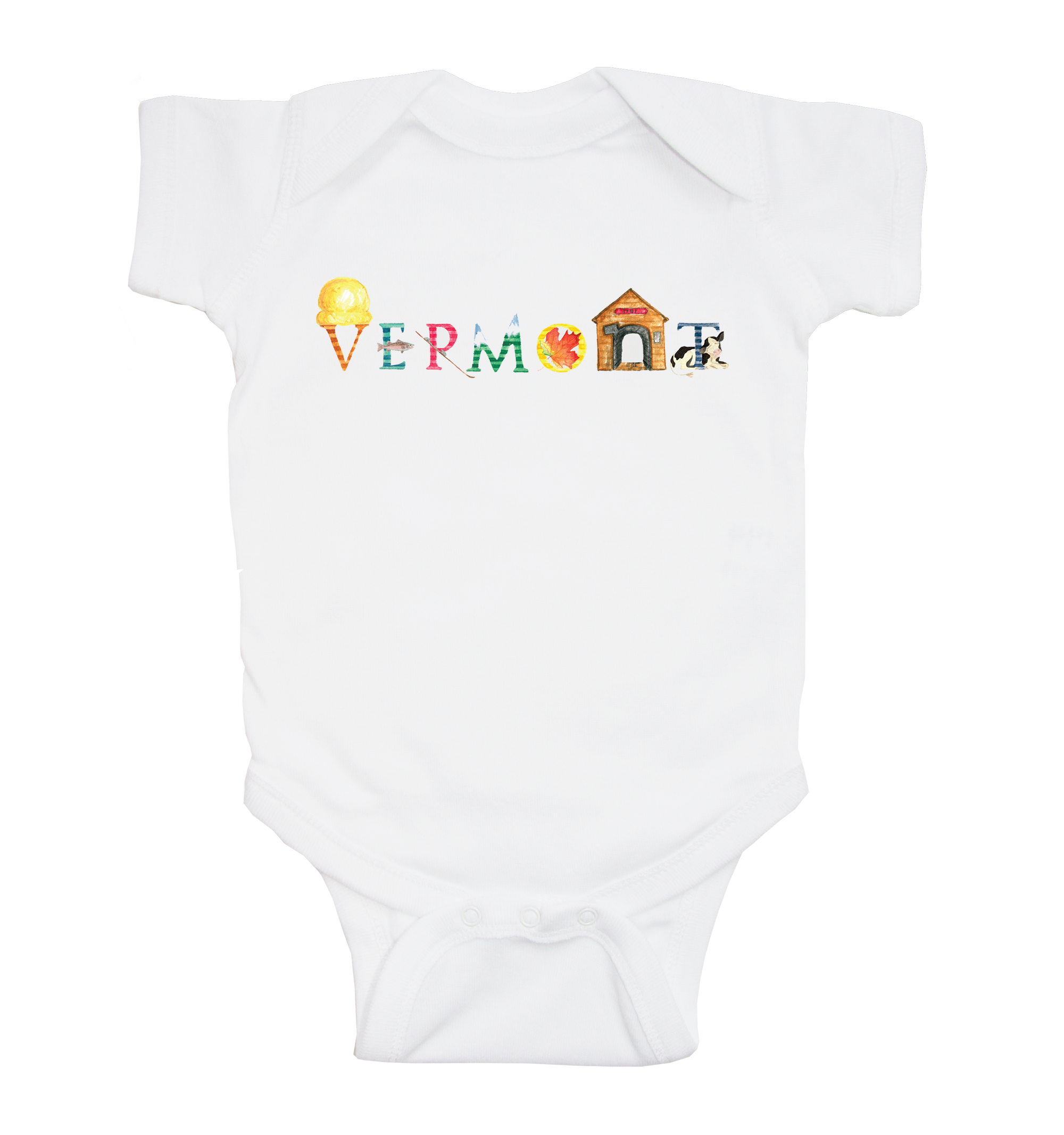 Vermont baby snap up short sleeve