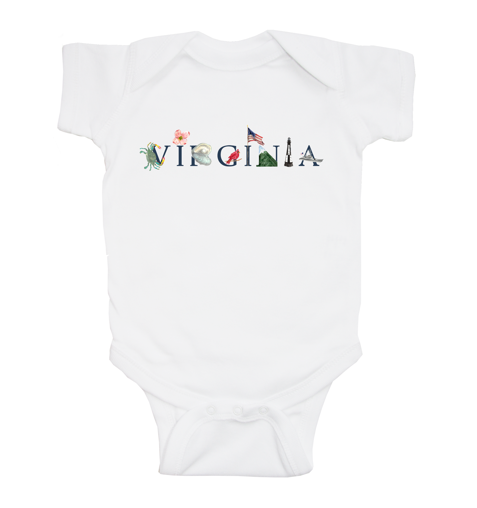 Virginia baby snap up short sleeve