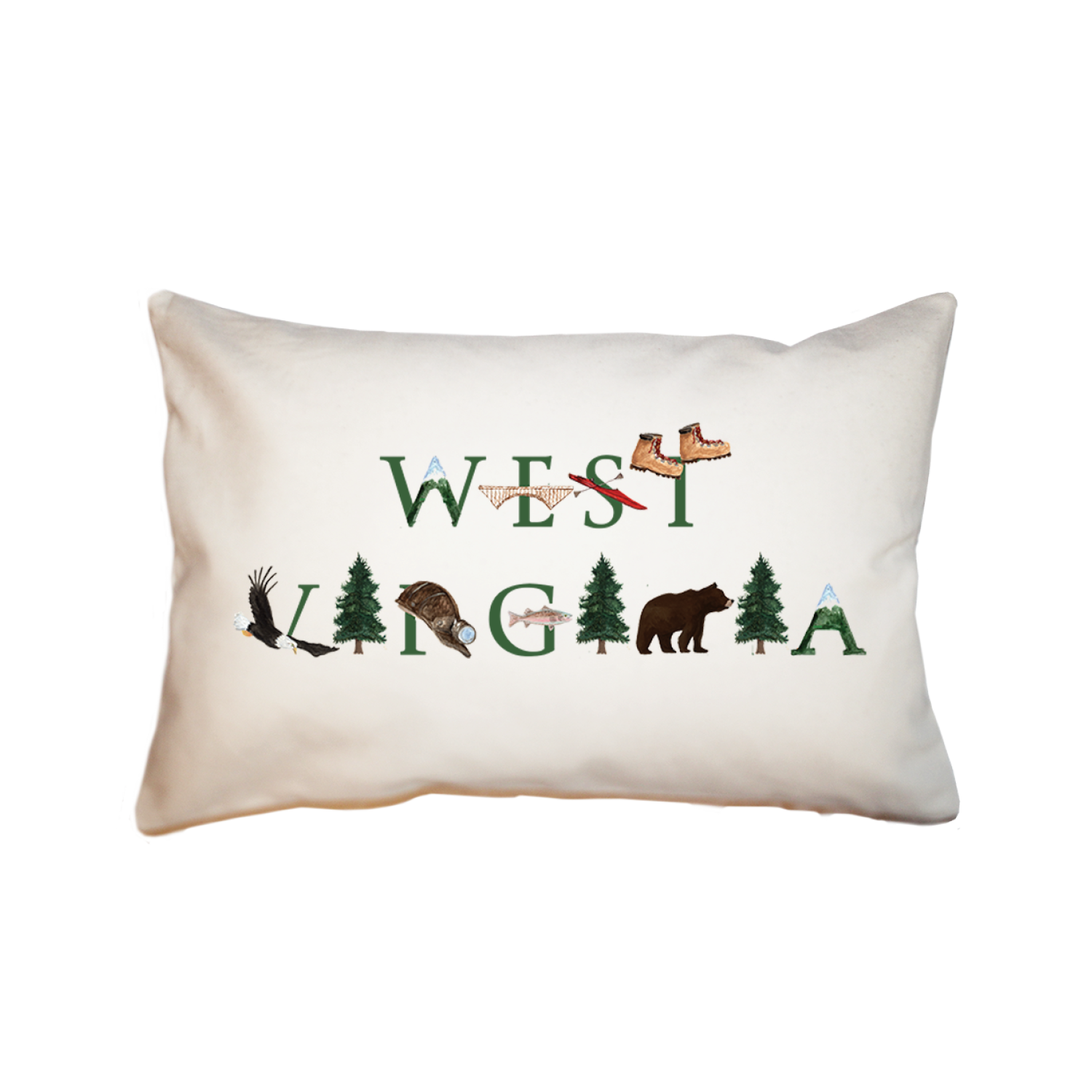 West Virginia large rectangle pillow