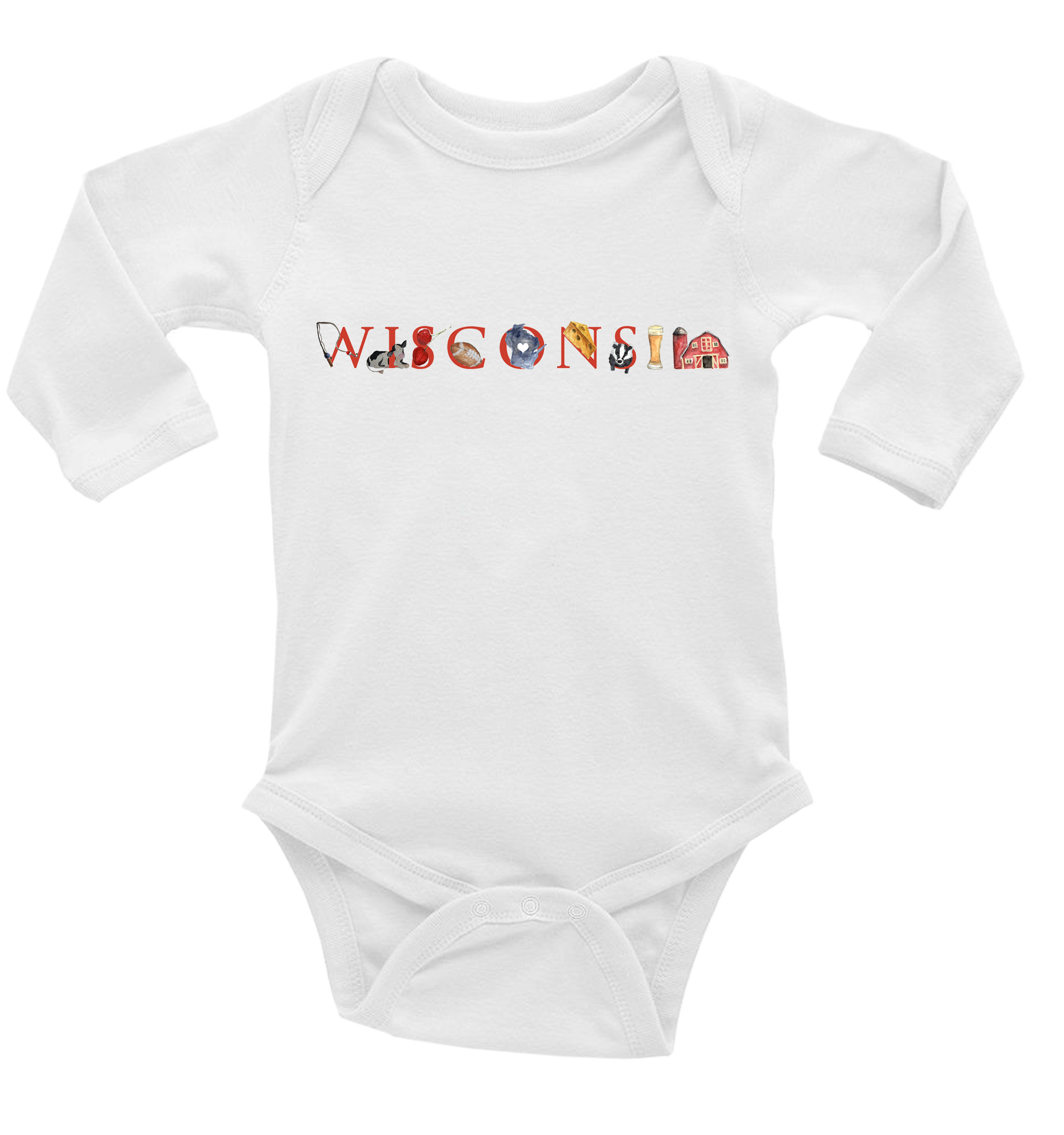 Wisconsin baby snap up long sleeve