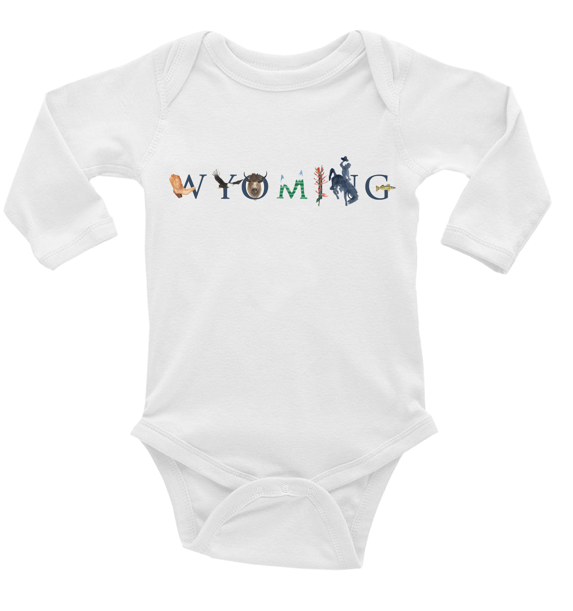 Wyoming baby snap up long sleeve