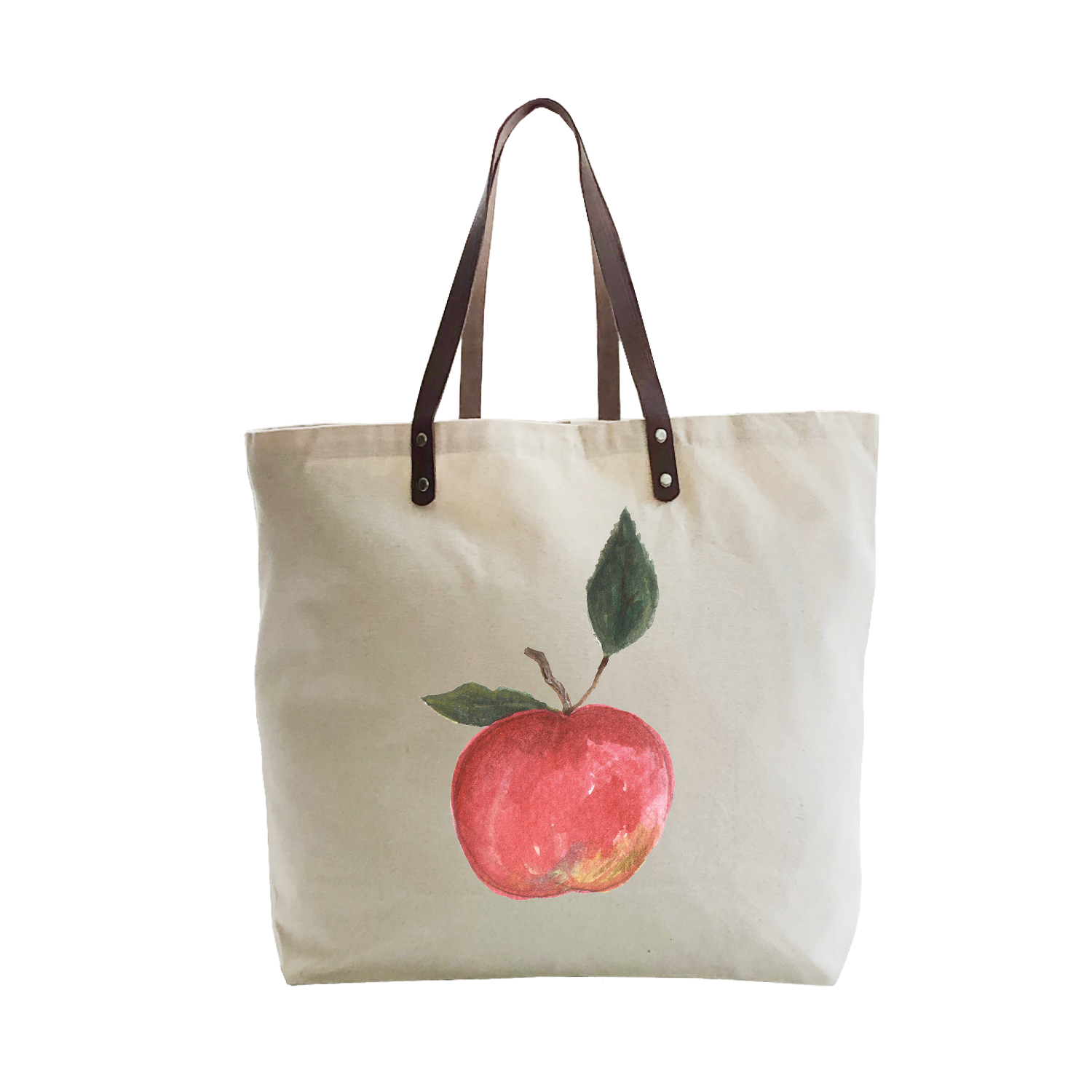 apple with leaf large tote