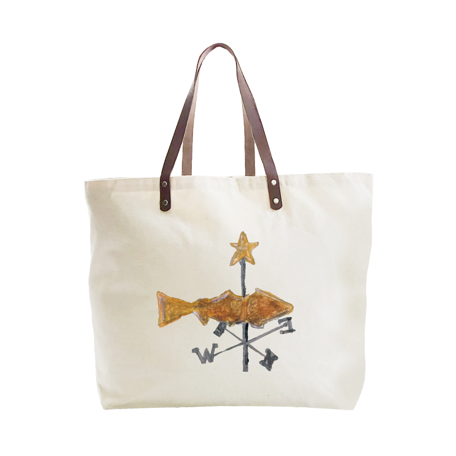 fish weathervane large tote