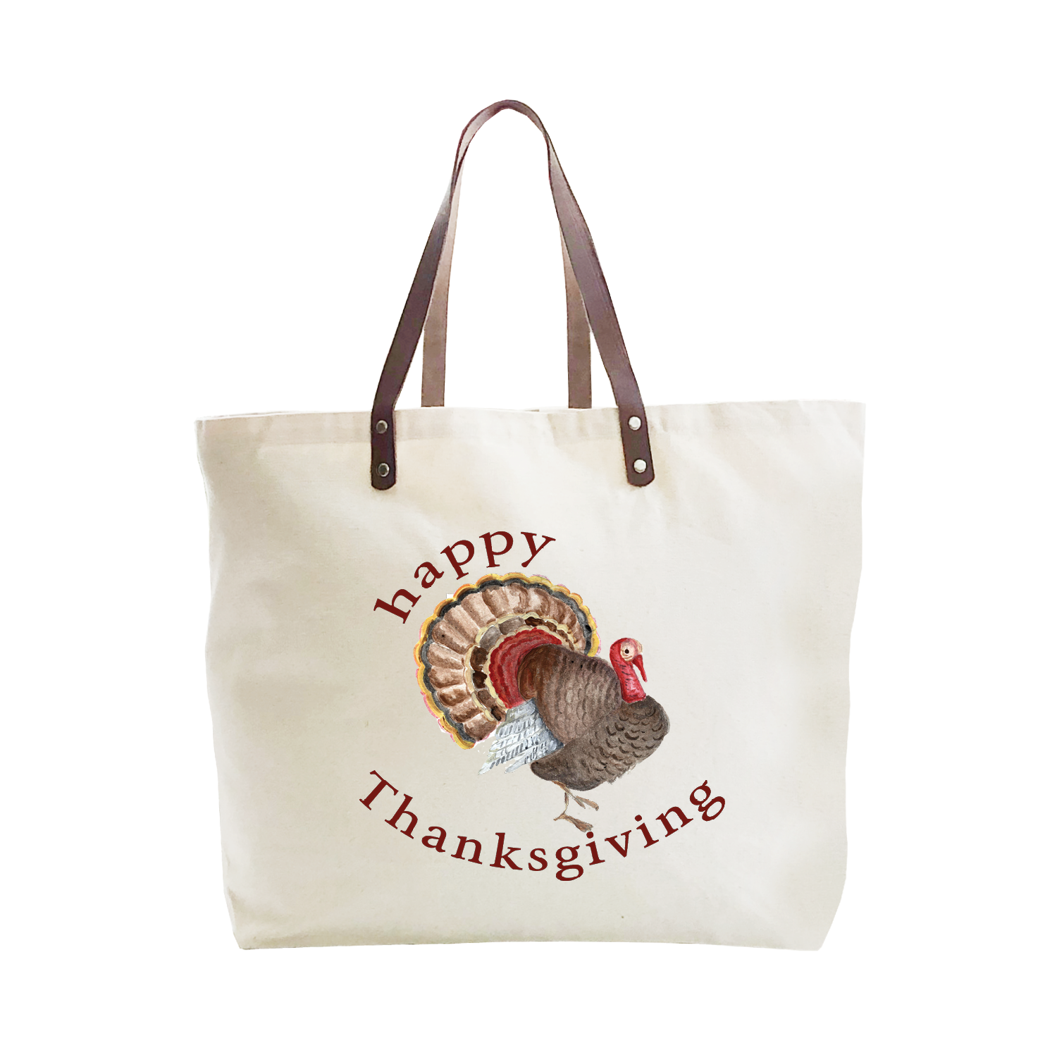 happy thanksgiving large tote