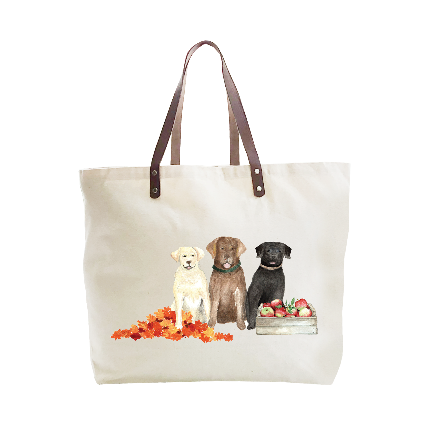 three labs september large tote