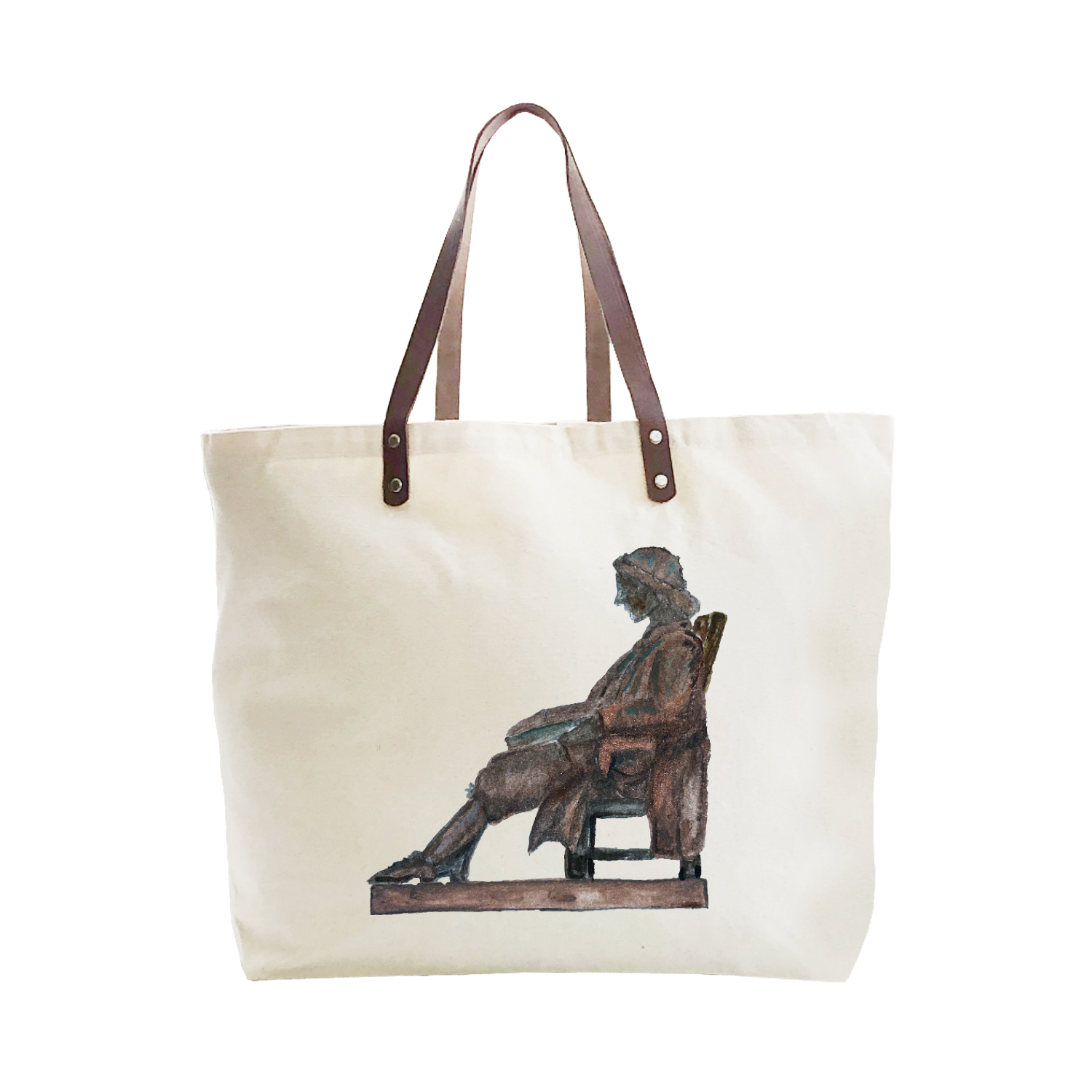 john harvard statue large tote