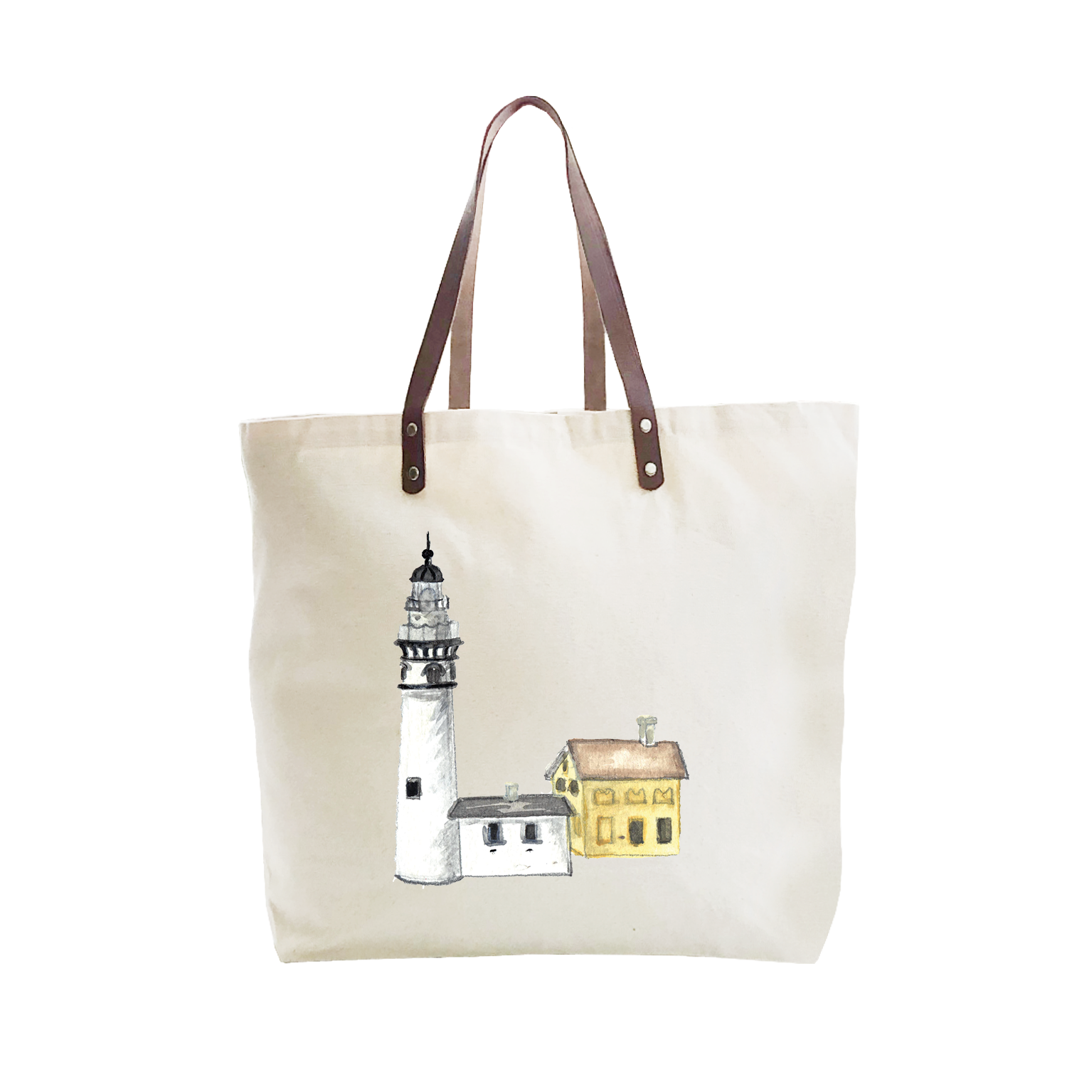 leelanau lighthouse large tote