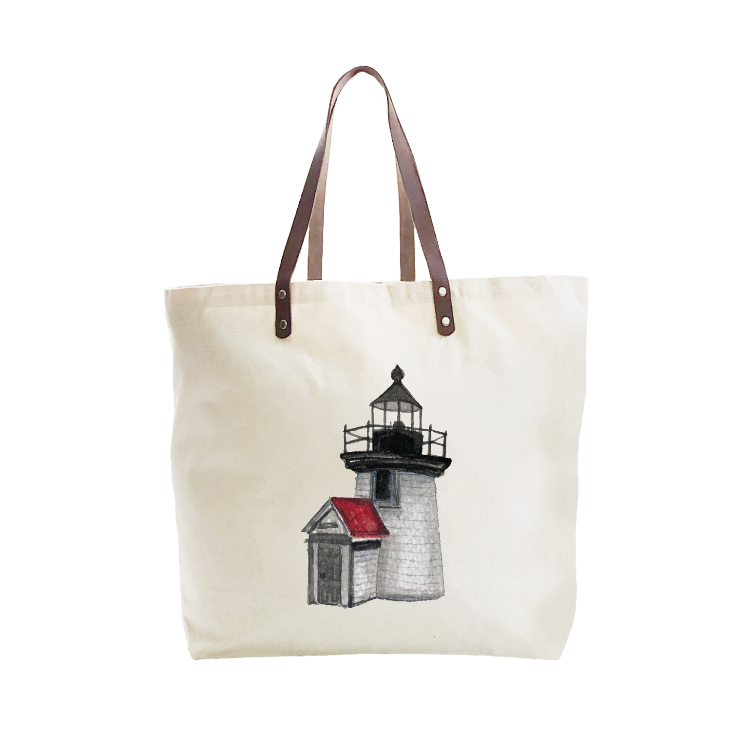 brant point lighthouse large tote