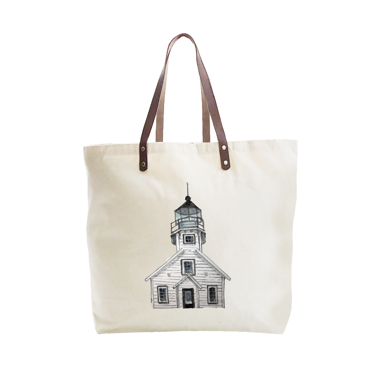 old mission lighthouse large tote