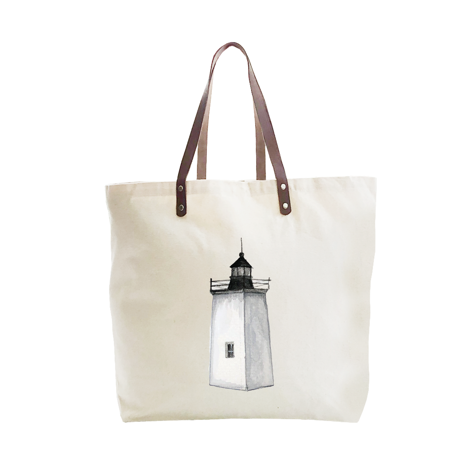 lighthouse boothbay harbor large tote