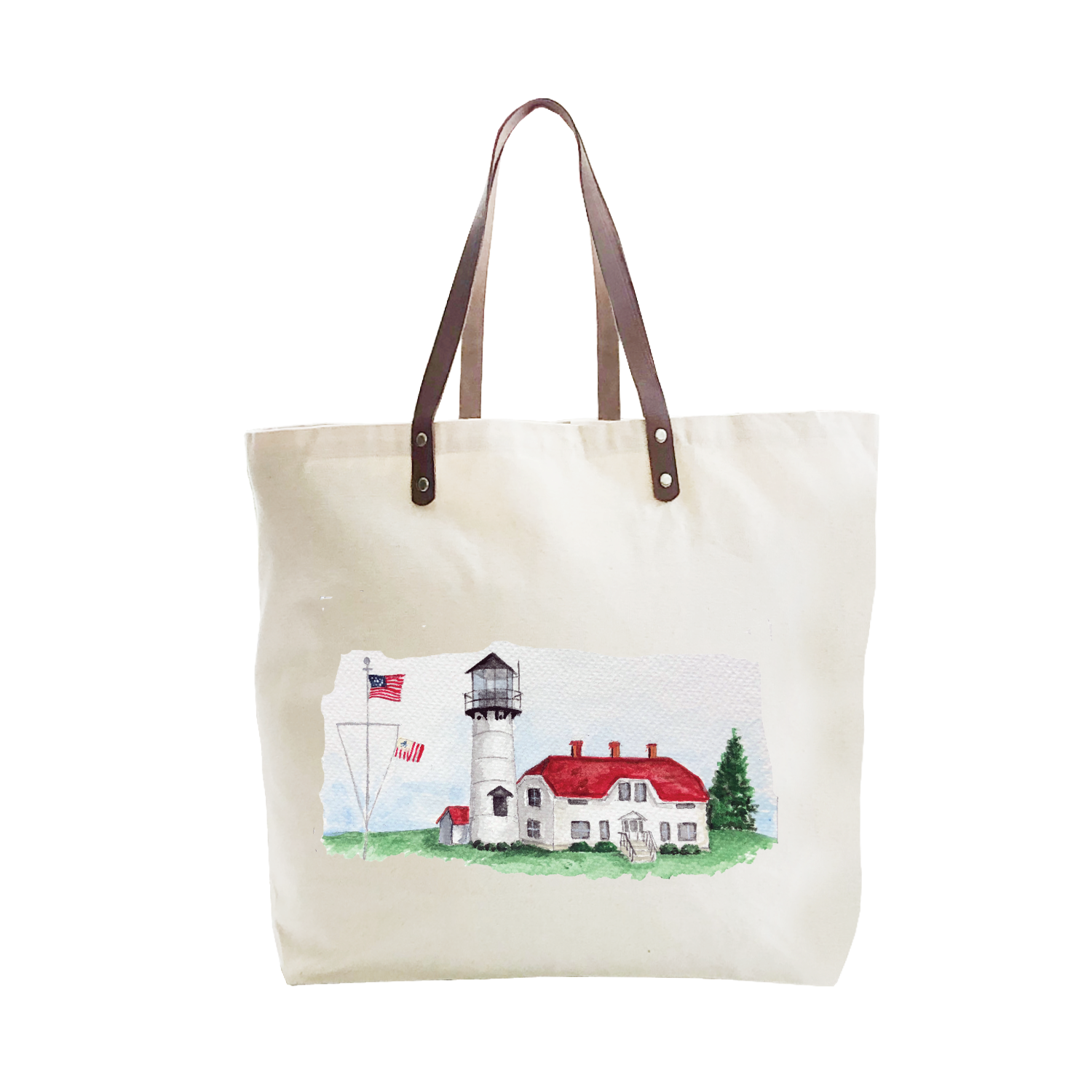 chatham lighthouse with buliding large tote