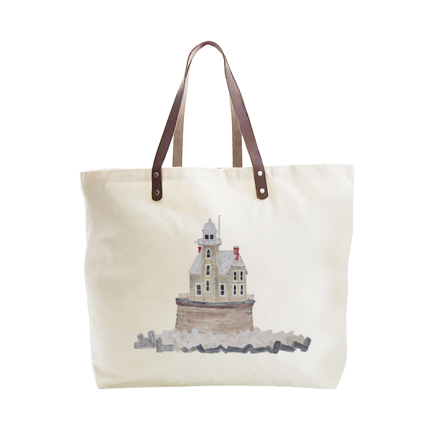 race rock lighthouse large tote