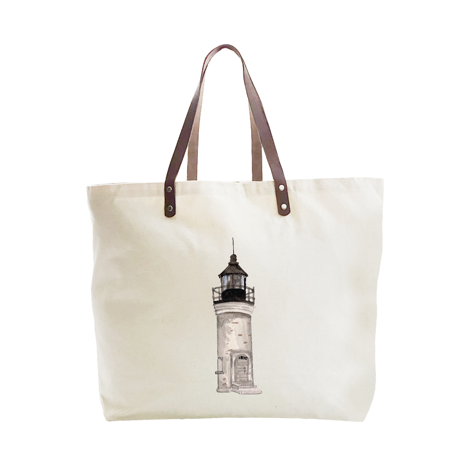 beaver Island lighthouse large tote