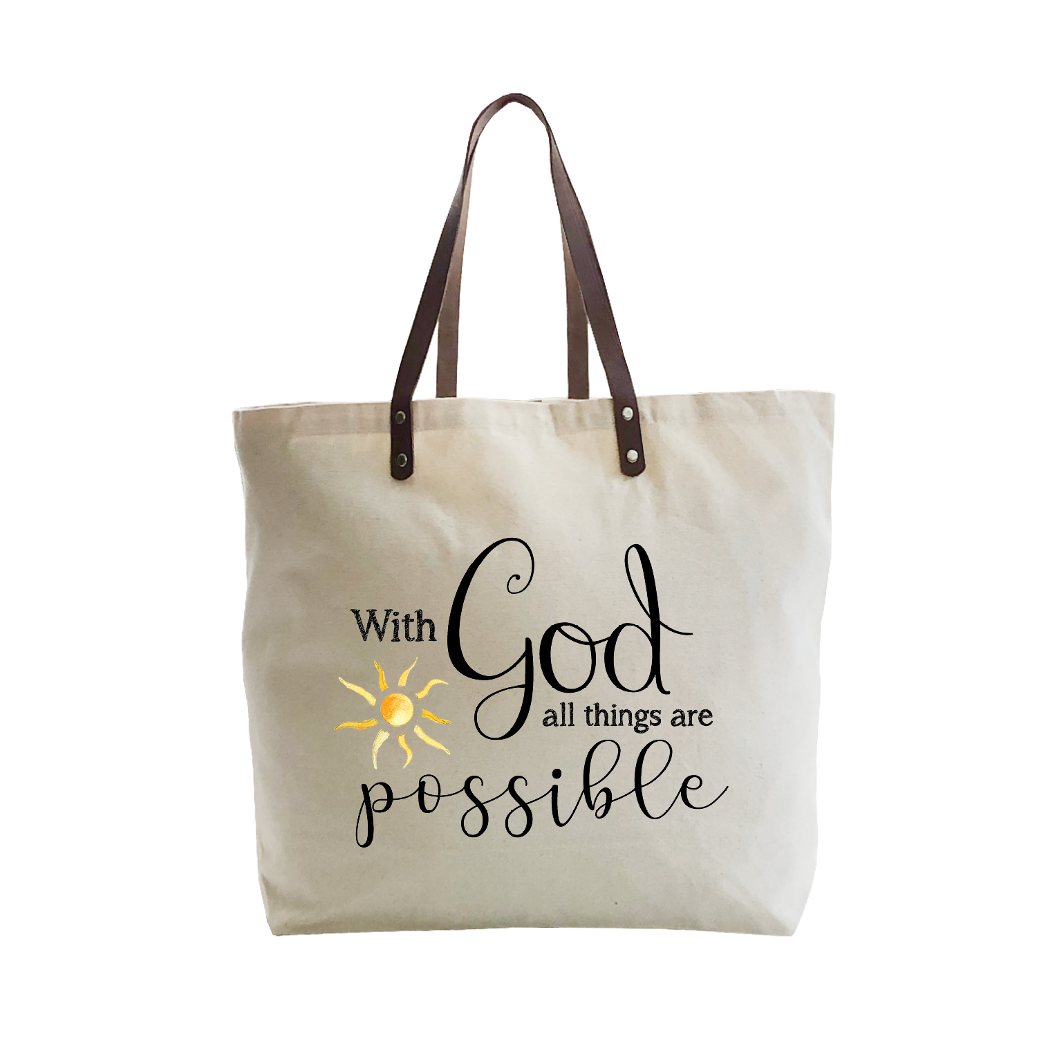 God all things are possible large tote