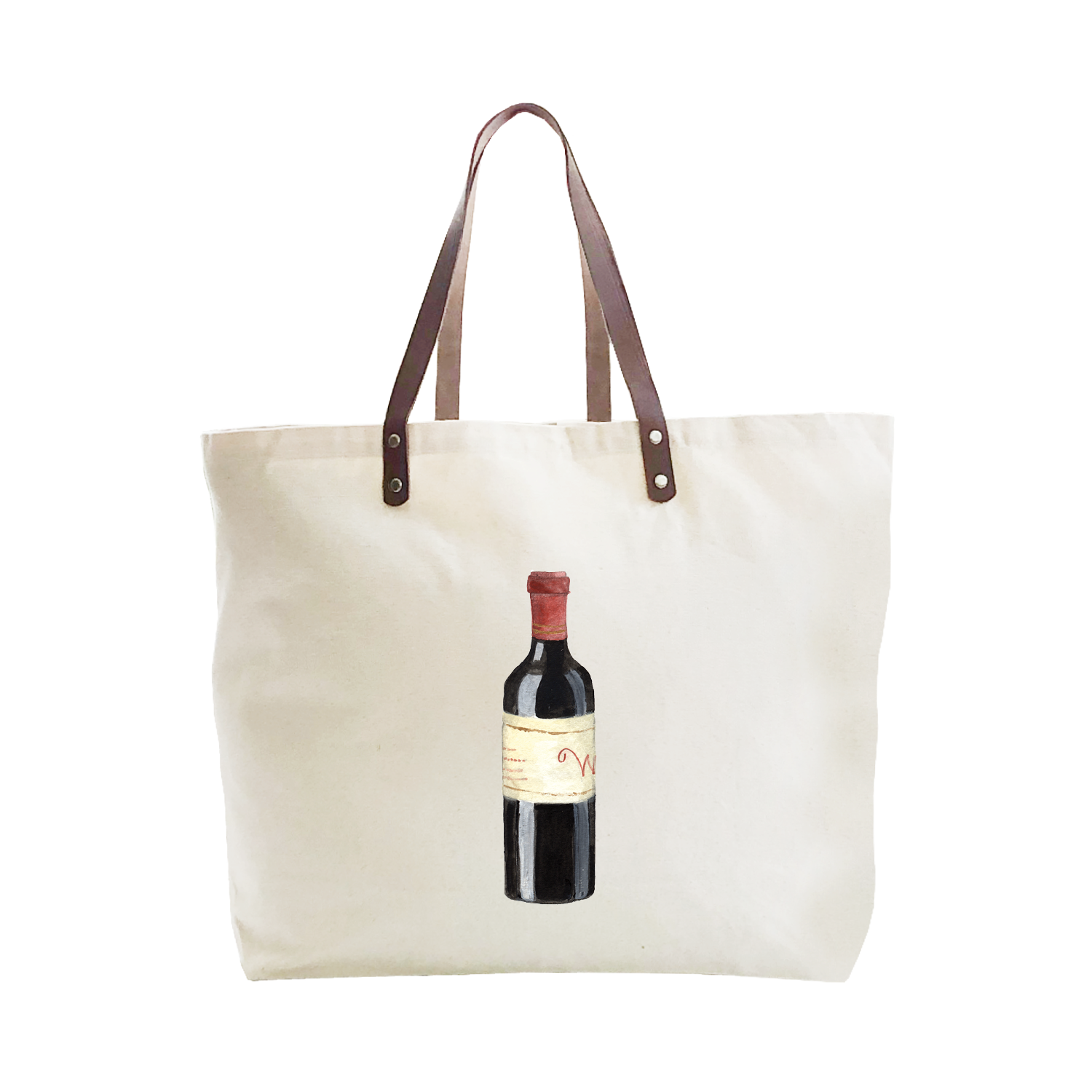 bottle of red large tote