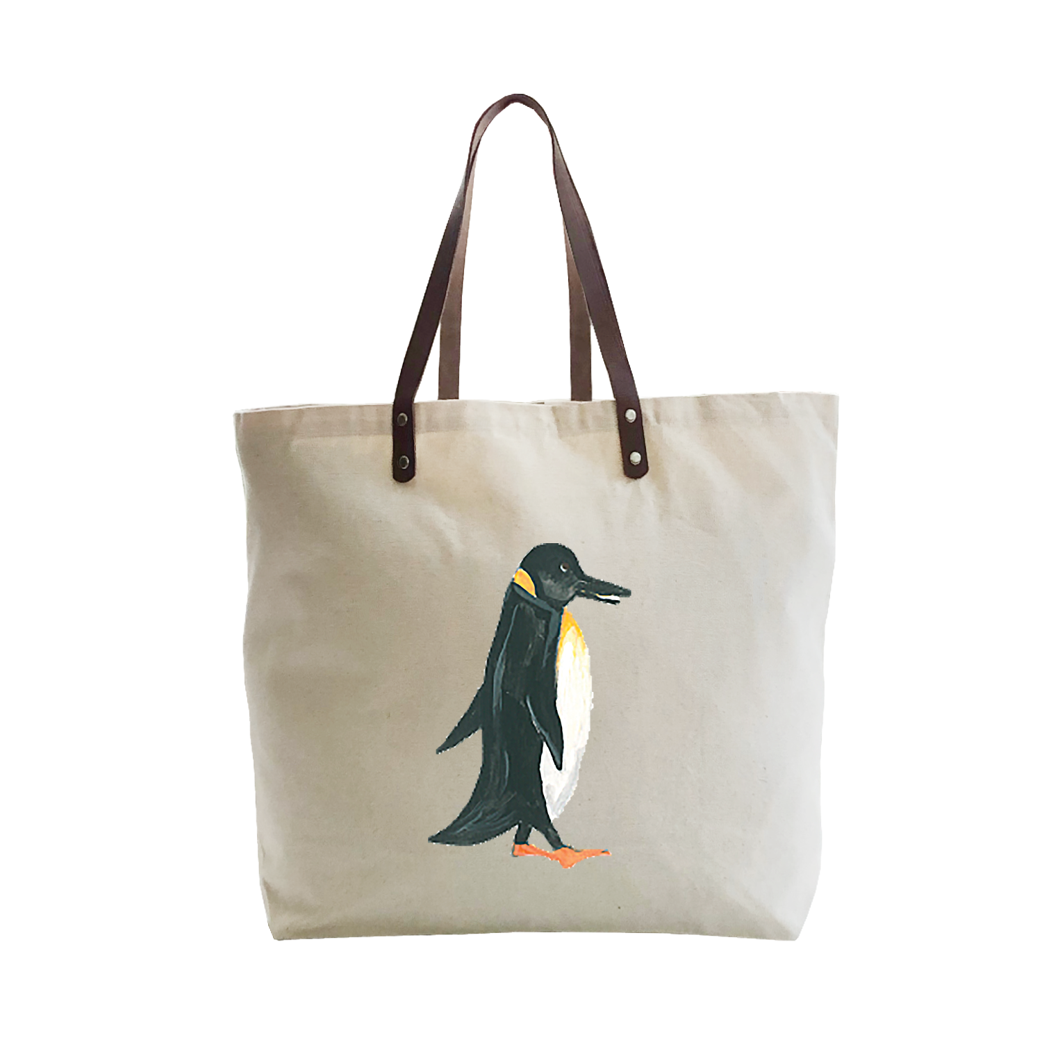 penguin walking large tote