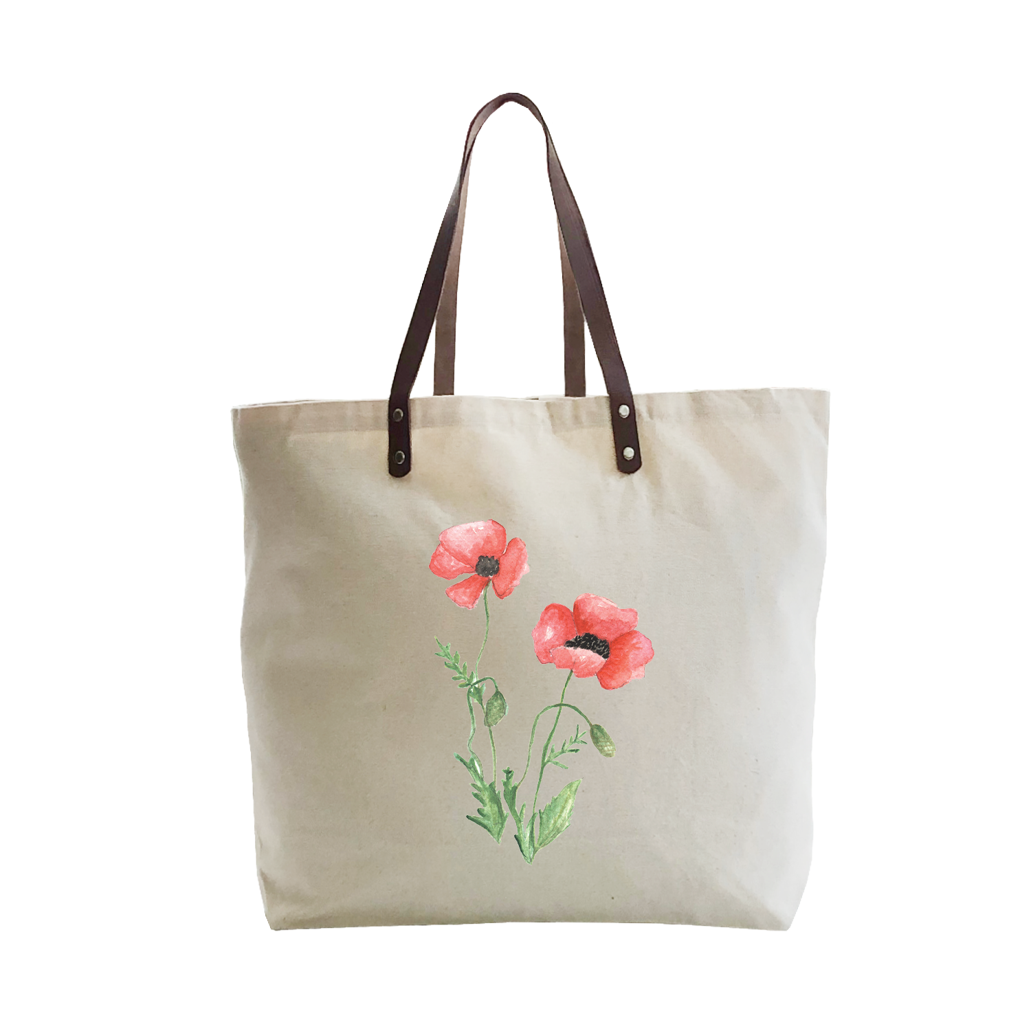 poppies large tote