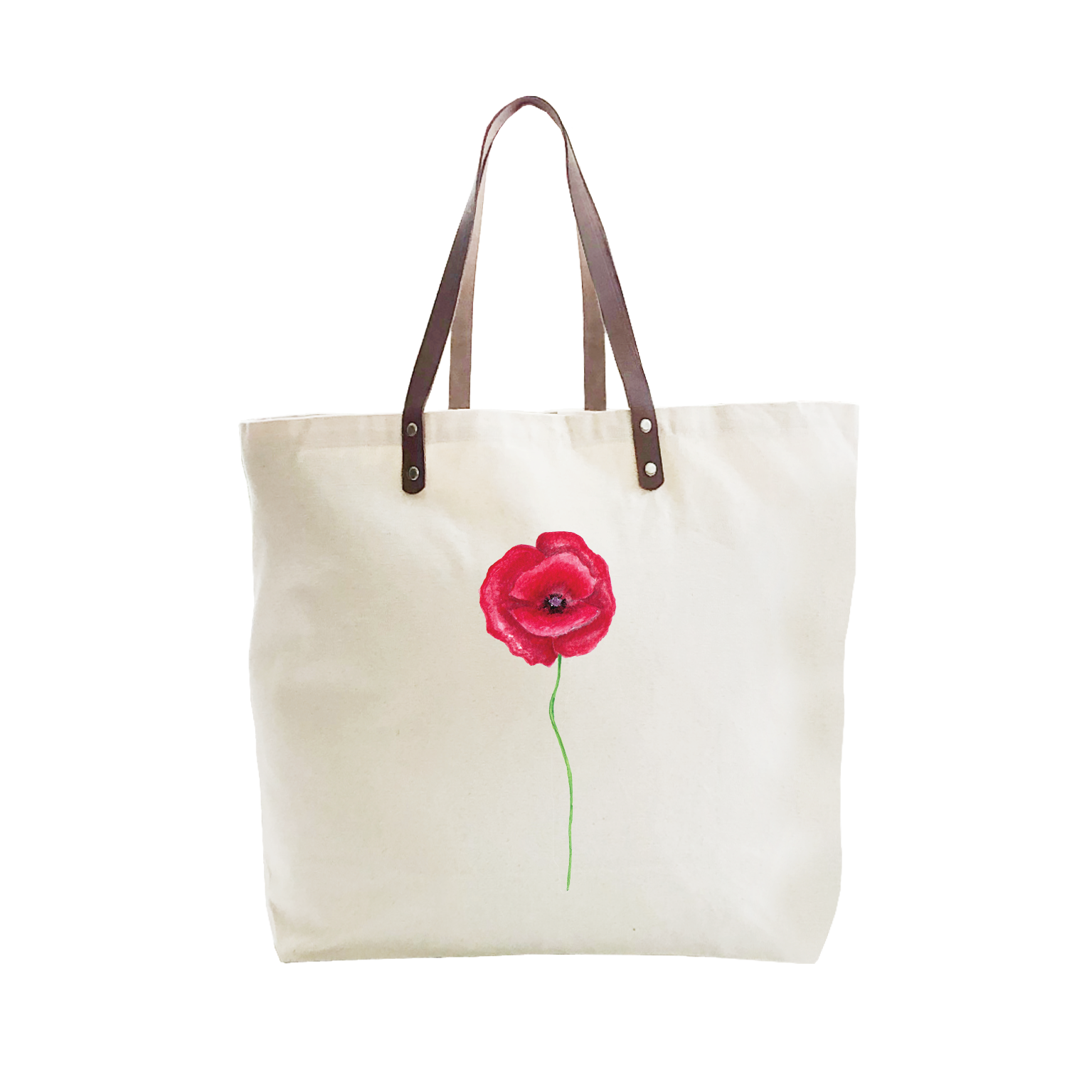 red poppy large tote