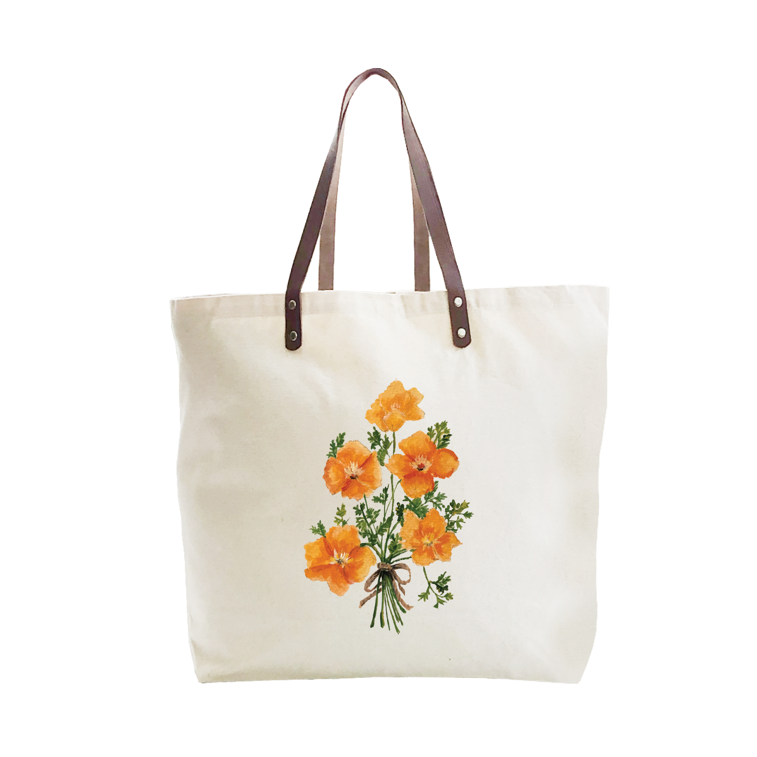 california poppies large tote